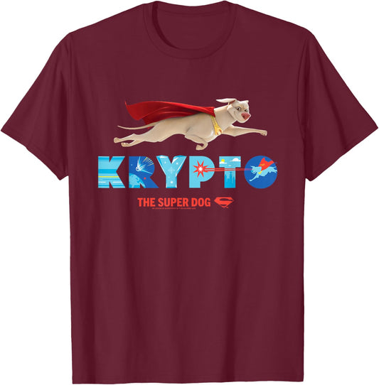 DC League of Super-Pets Krypto the Super Dog to the Rescue T-Shirt - T-Shirt | Maroon