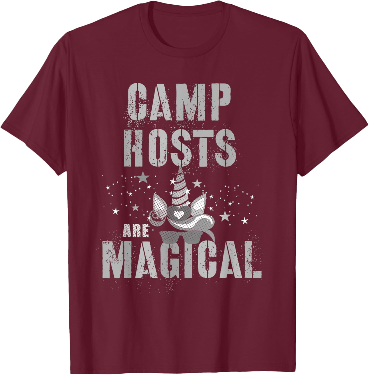 Funny CAMP HOSTS ARE MAGICAL Host I'm Unicorn Cool Mythical T-Shirt - T-Shirt | Maroon