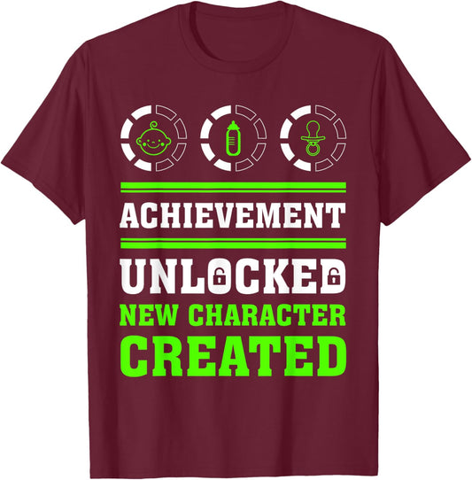 Achievement Unlocked new Character Created T-Shirt - T-Shirt | Maroon