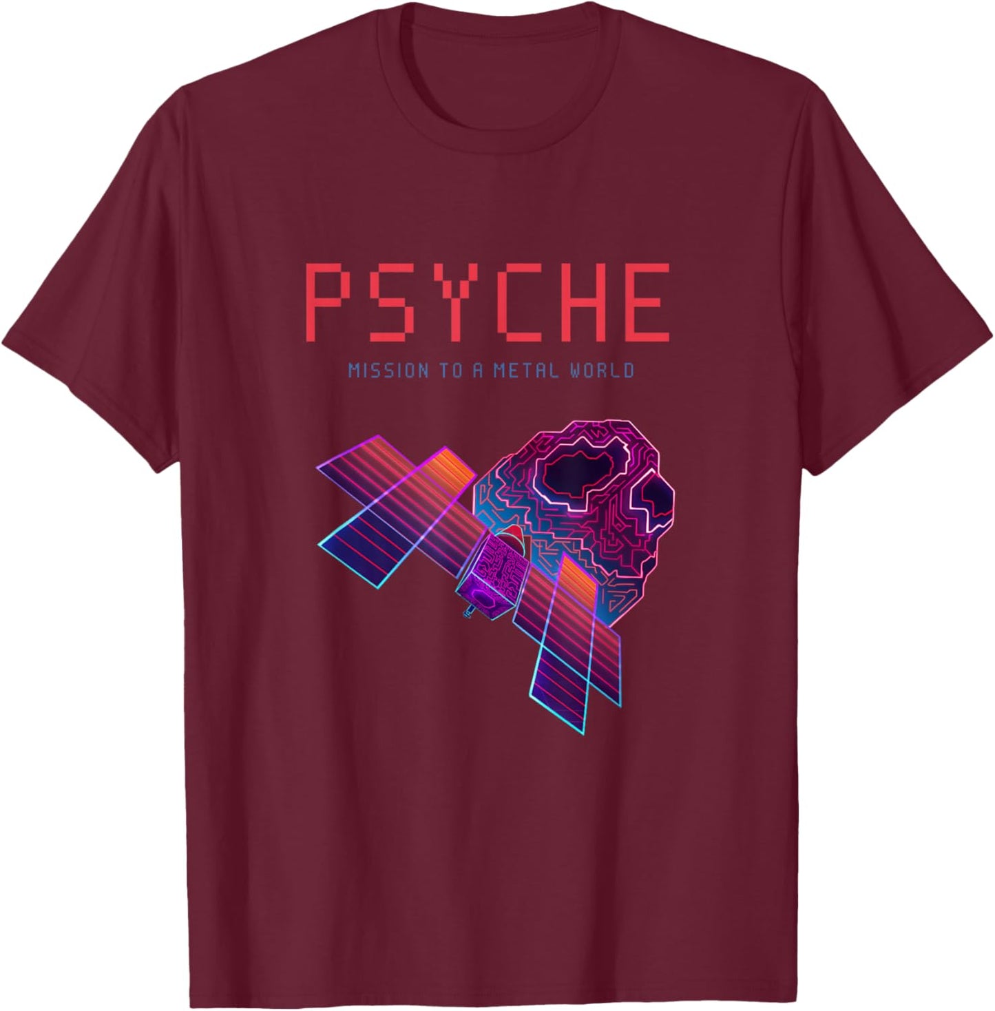 NASA Psyche Asteroid Mission T-Shirt - T-Shirt | Maroon