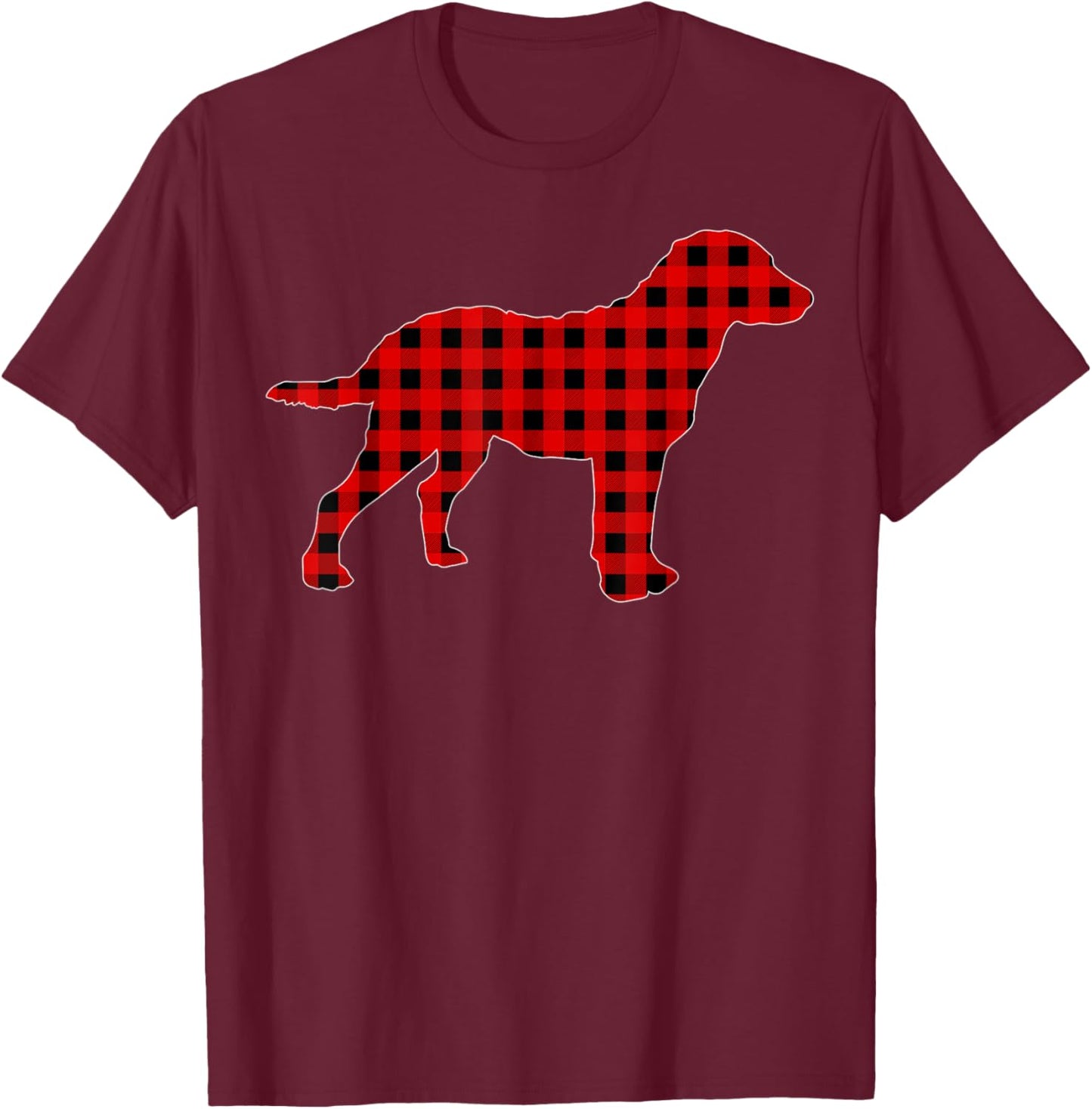 Buffalo Plaid Chesapeake Bay Retriever Dog Christmas Pajama T-Shirt - T-Shirt | Maroon