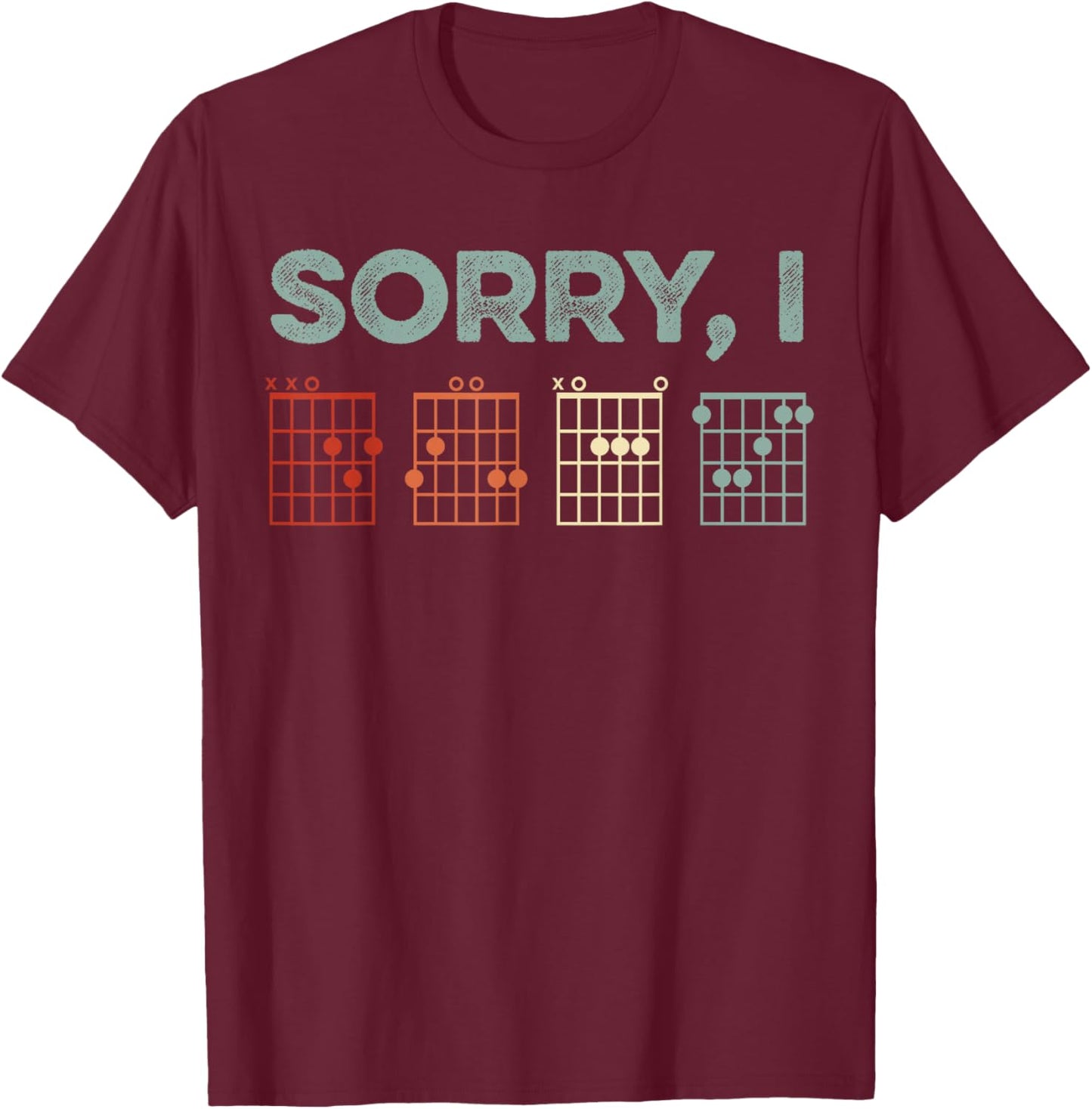 Sorry I-DGAF Hidden Message Guitar Chords Music Note T-Shirt - T-Shirt | Maroon