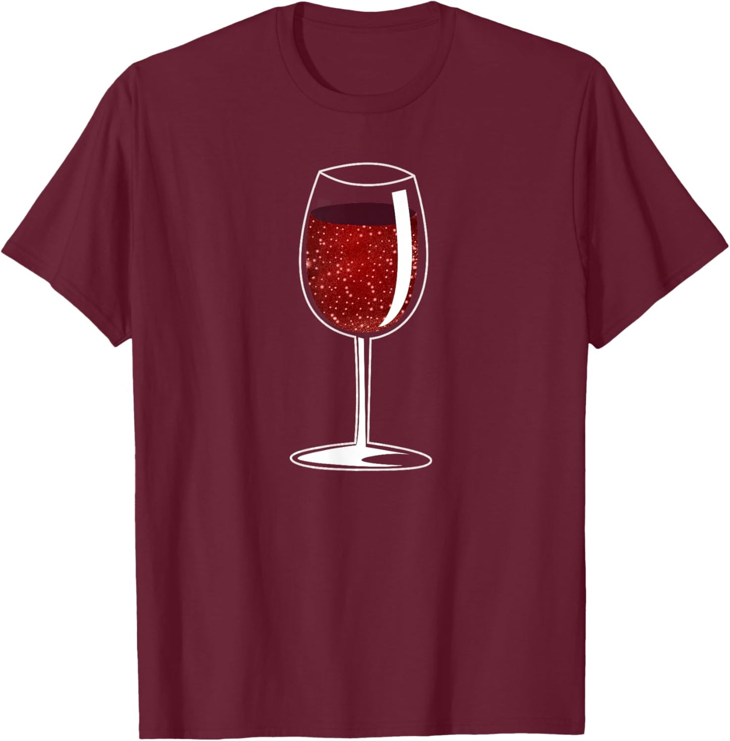 Red Wine Glass T-Shirt - T-Shirt | Maroon