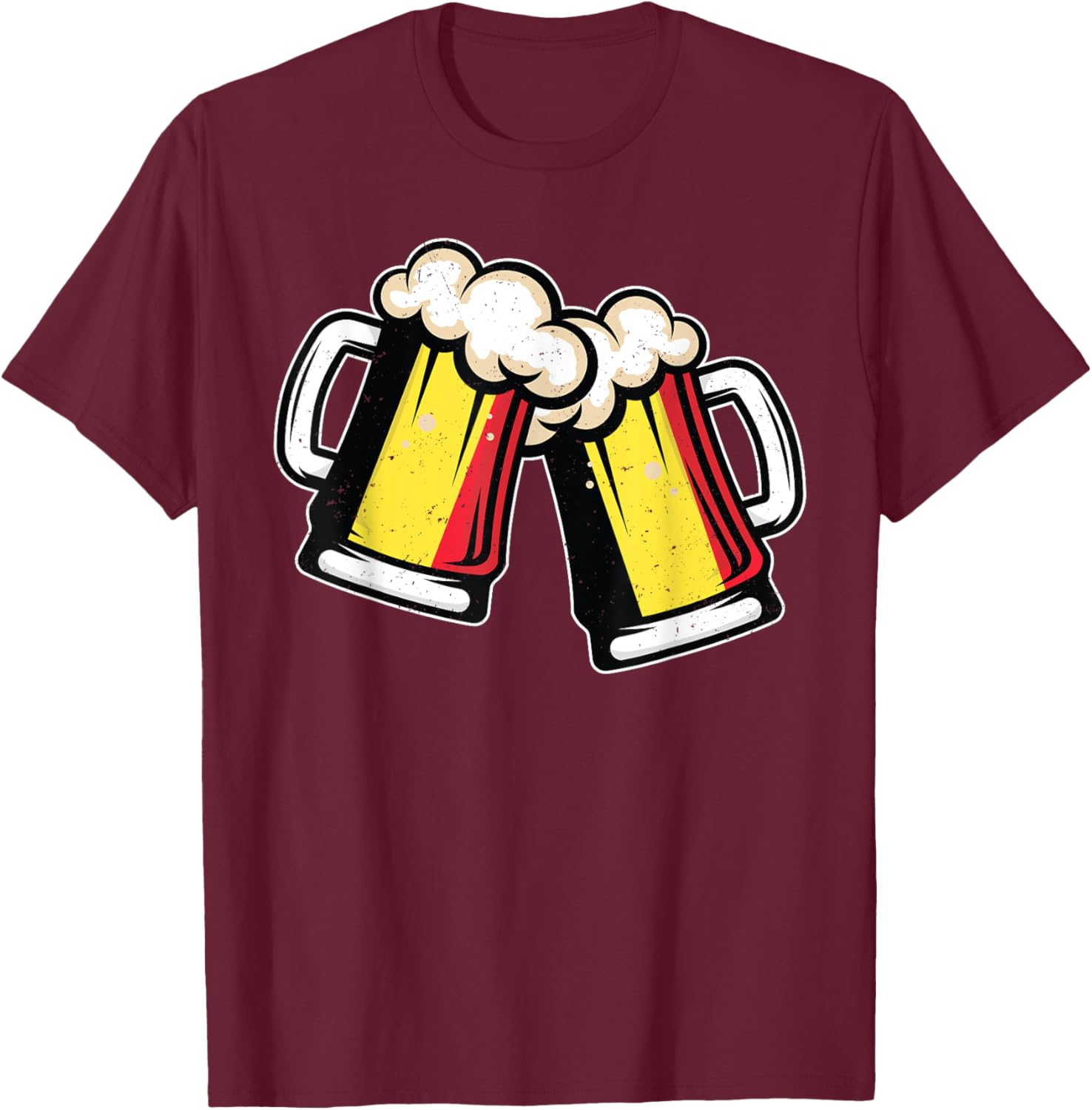 Belgium Flag Beer Mug - Cool Belgian Beer T-Shirt - T-Shirt | Maroon