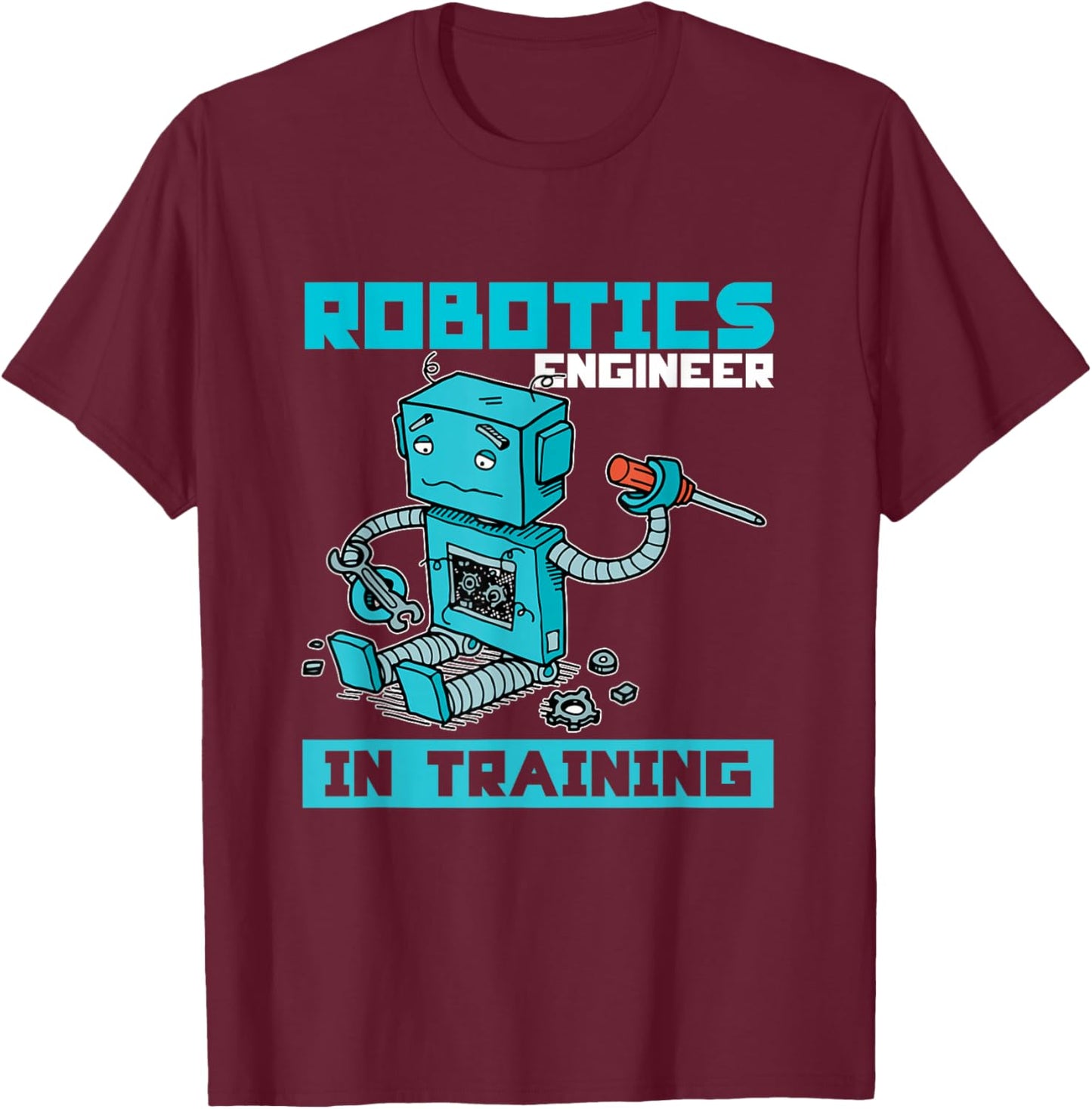 Cute Future Robotics Engineer Boy Girl Robot T-Shirt - T-Shirt | Maroon