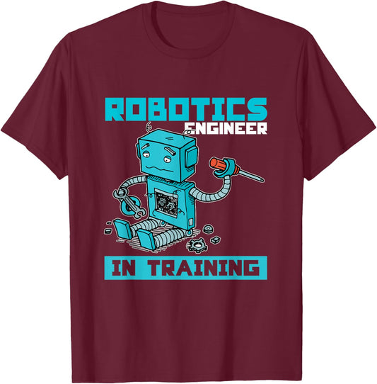 Cute Future Robotics Engineer Boy Girl Robot T-Shirt - T-Shirt | Maroon