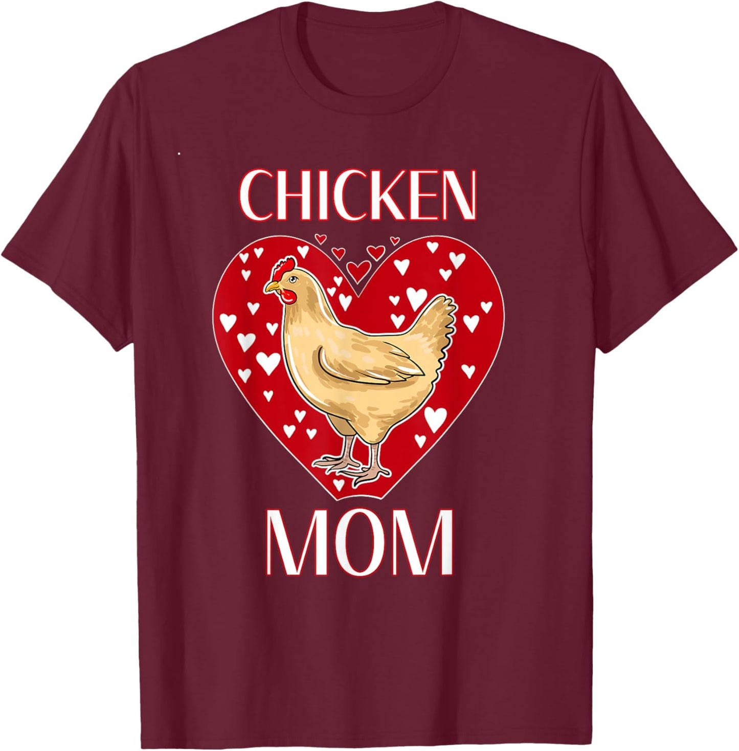Chicken Mom Funny Chicken Owner Illustration T-Shirt - T-Shirt | Maroon