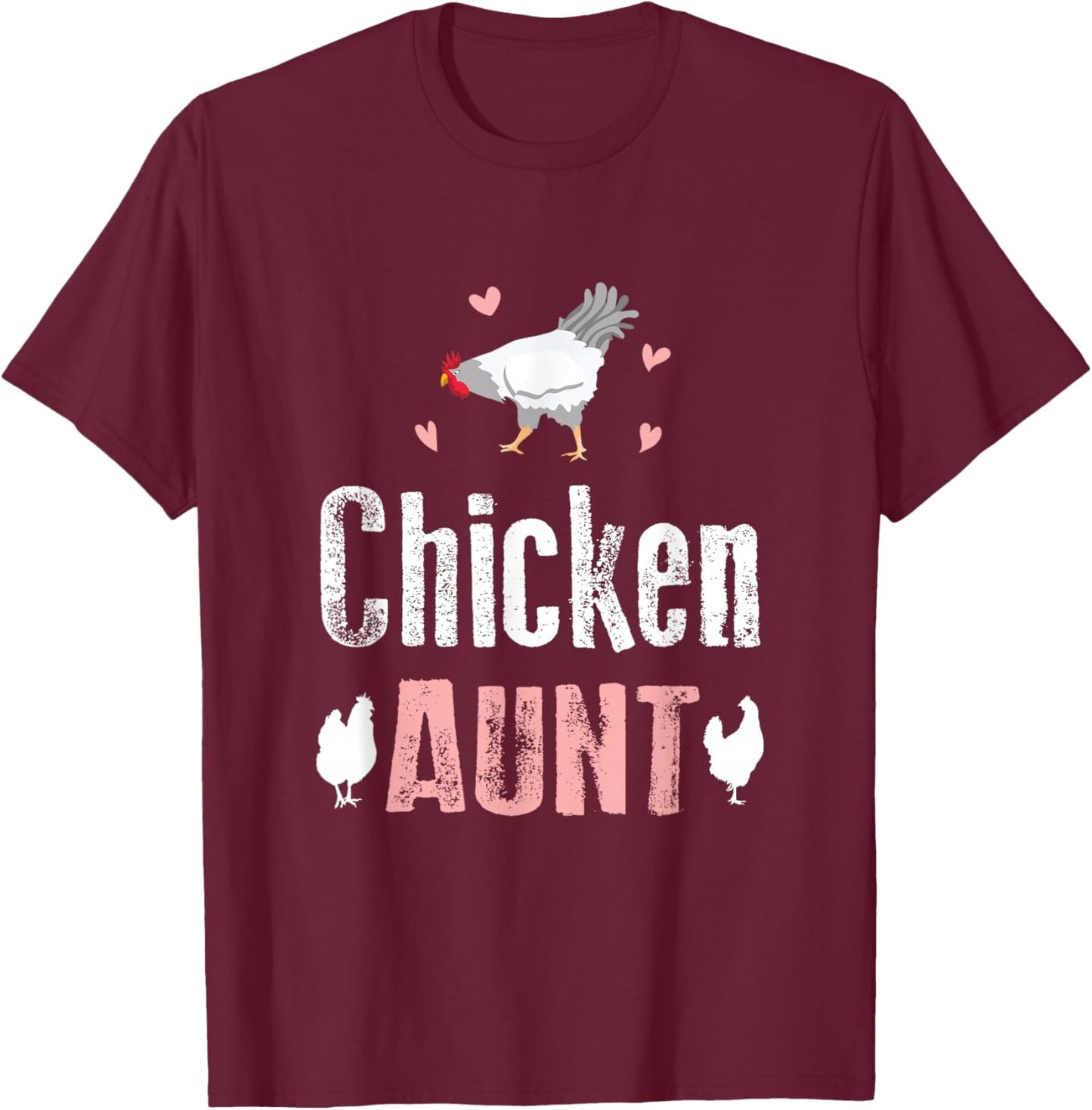 Chicken Aunt Auntie Farm T-Shirt - T-Shirt | Maroon