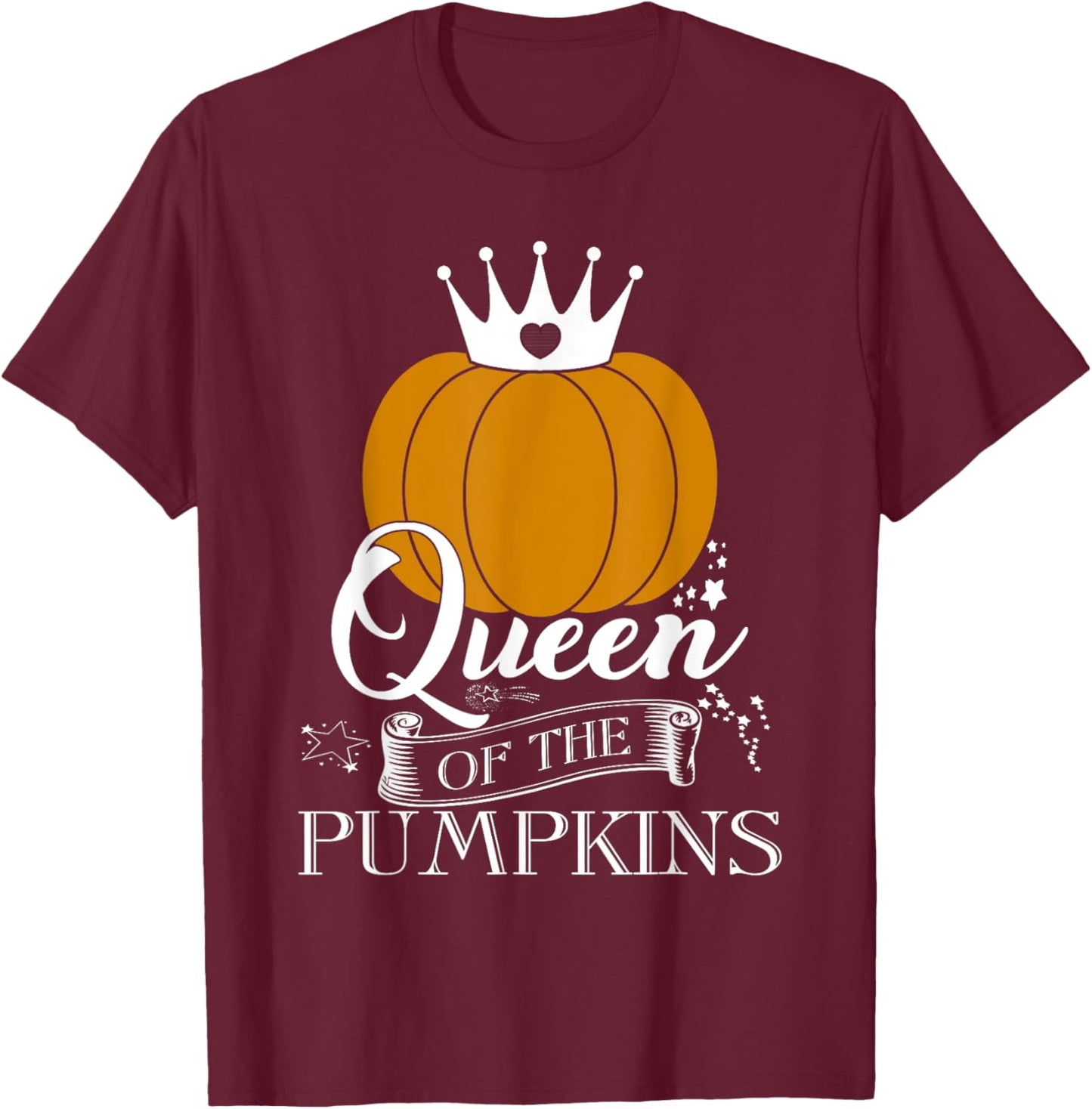 Queen Of The Pumpkins Halloween T-Shirt - T-Shirt | Maroon