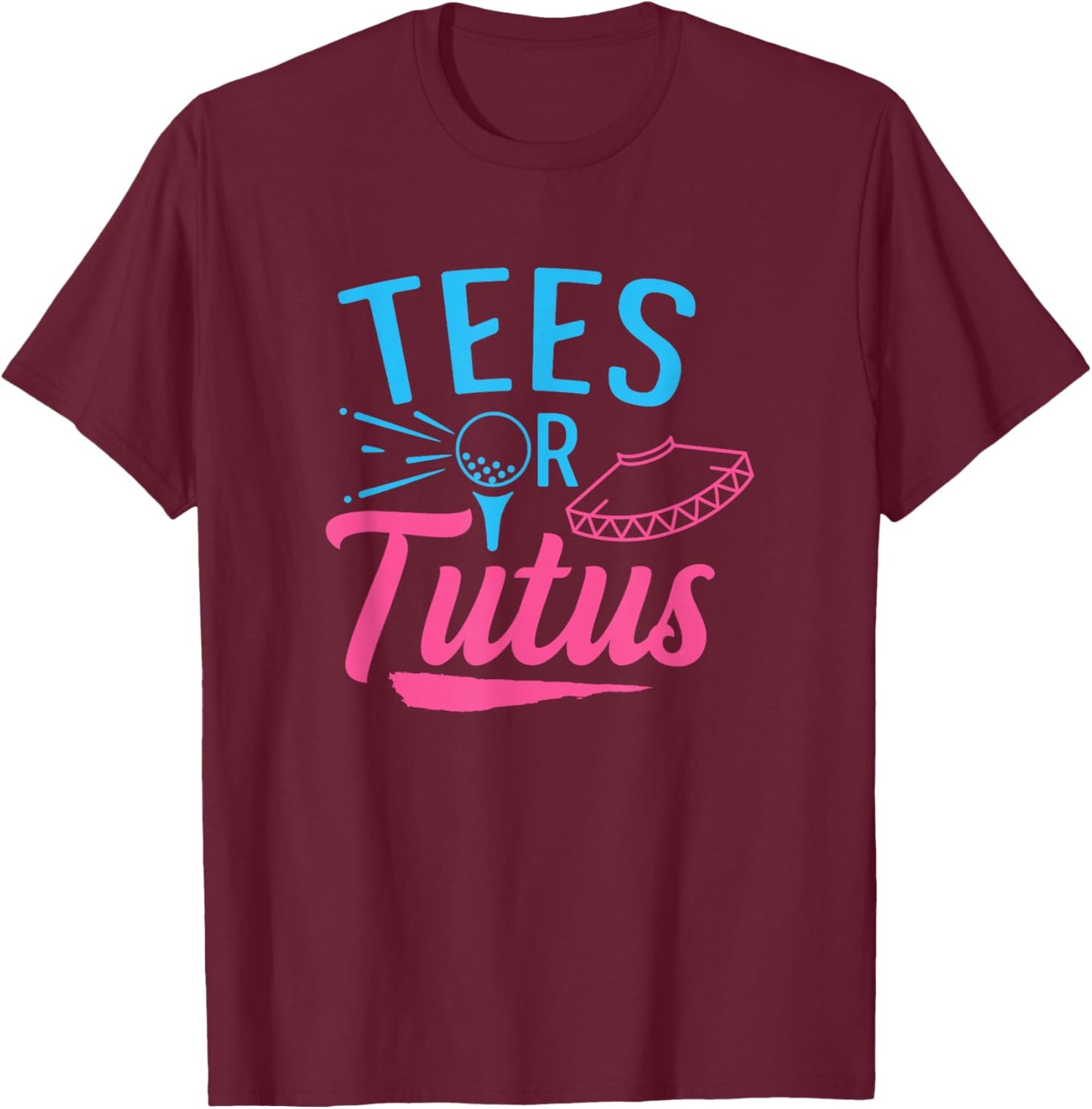 Gender Reveal Golf Design for a Golfing Family T-Shirt - T-Shirt | Maroon
