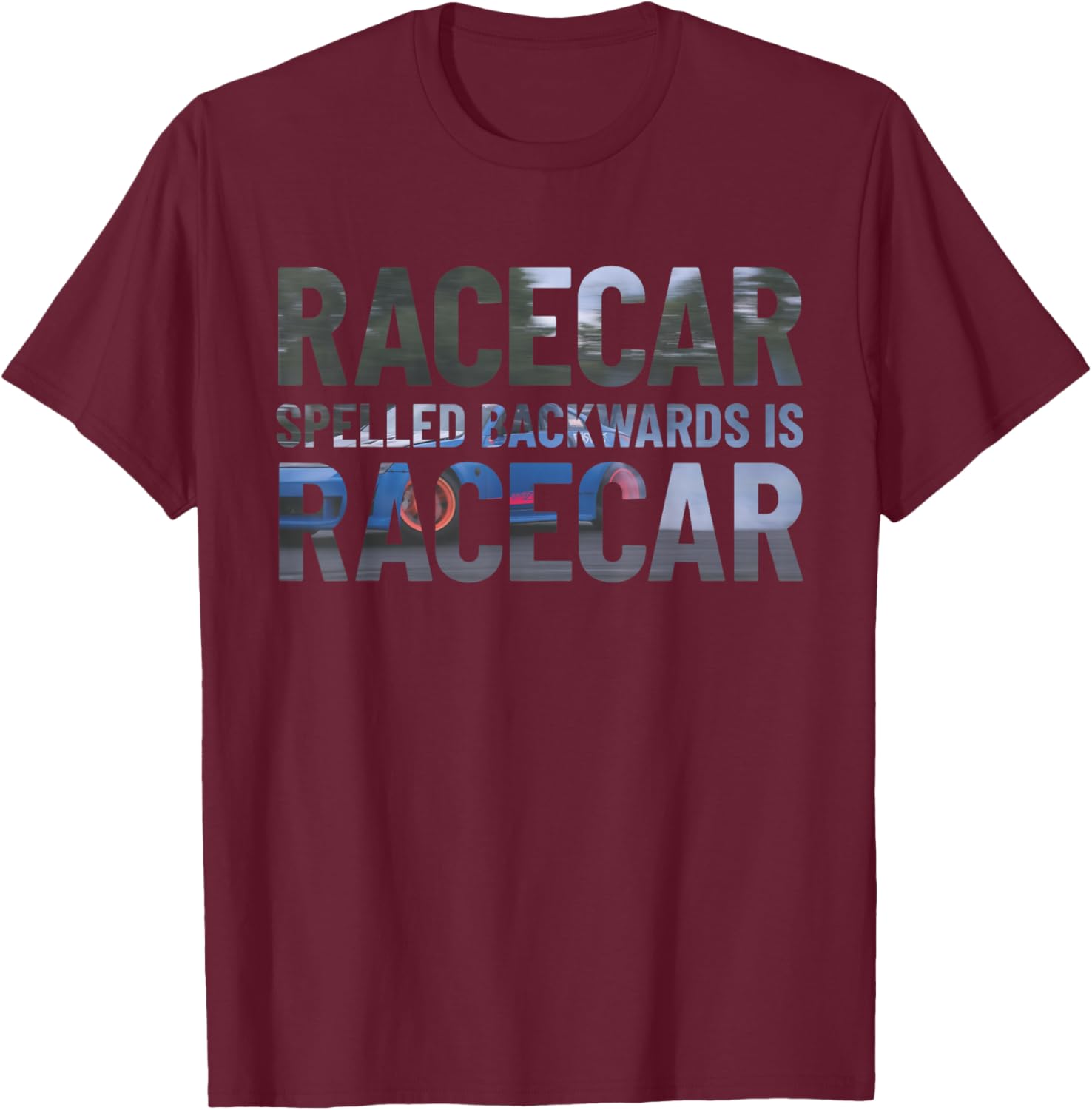 Shifty Driver Carguy Co. Racecar Spelled Backwards Is Still Racecar Funny Black Cotton T-Shirt - T-Shirt | Maroon