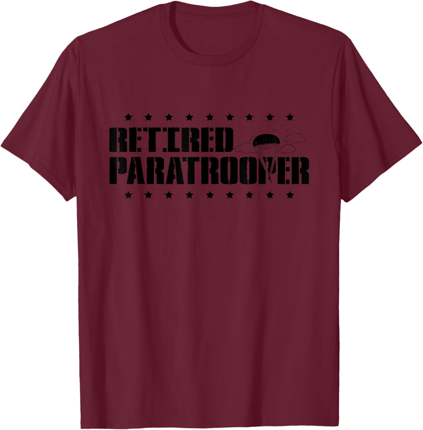 Retired Paratrooper Airborne Army T-Shirt - T-Shirt | Maroon