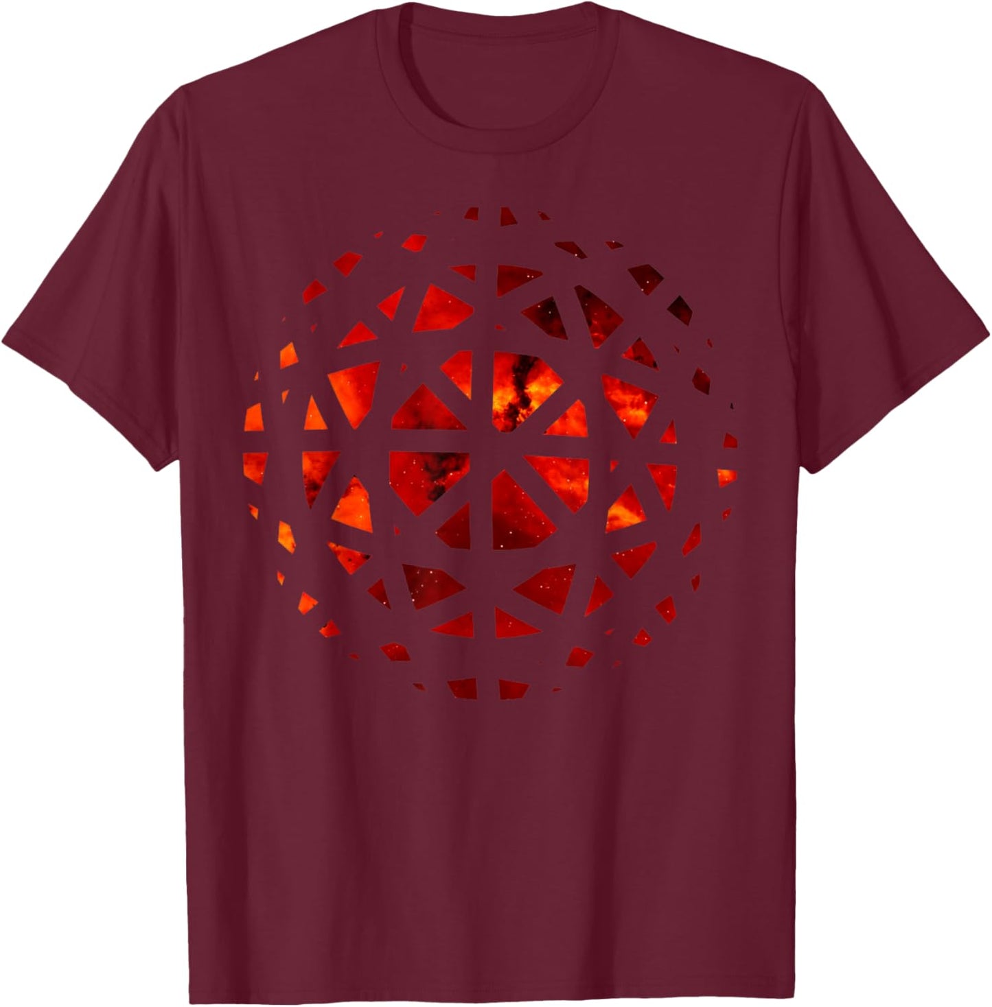Fire Inside Passion Power Mandala Geometry Red Orange Flames T-Shirt - T-Shirt | Maroon