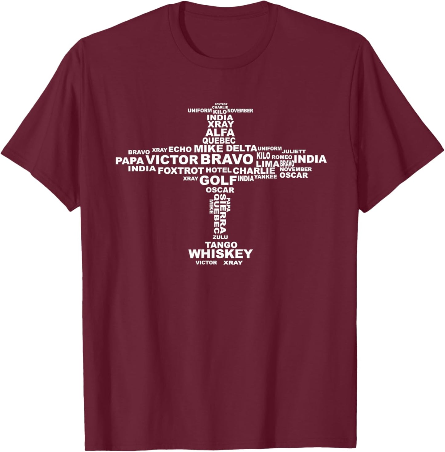Full Phonetic Alphabet Shirt | Cute Plane Letters Gift T-Shirt - T-Shirt | Maroon
