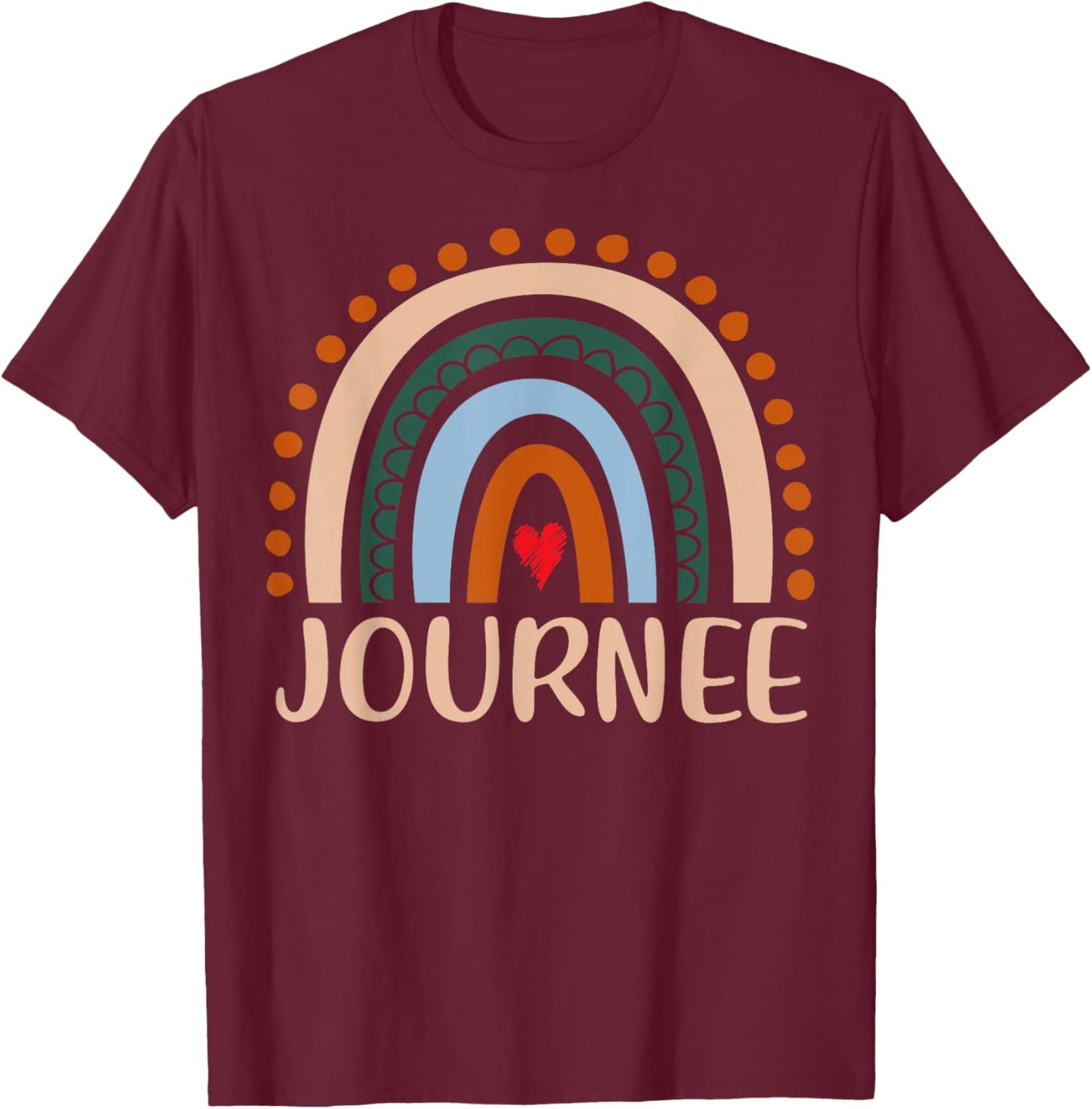 Journee Name Personalized Funny Women Rainbow Journee T-Shirt - T-Shirt | Maroon