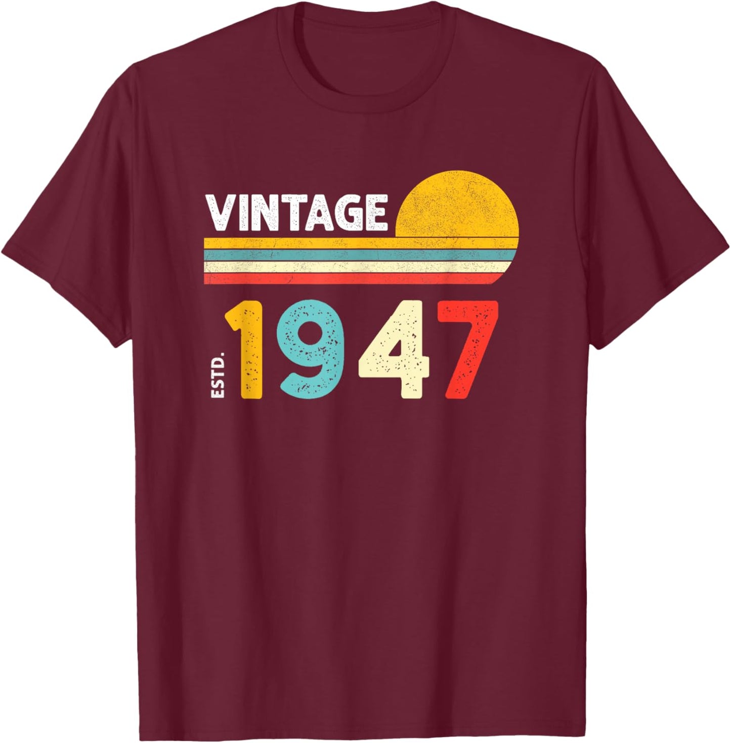 Vintage 1947 T-Shirt - T-Shirt | Maroon