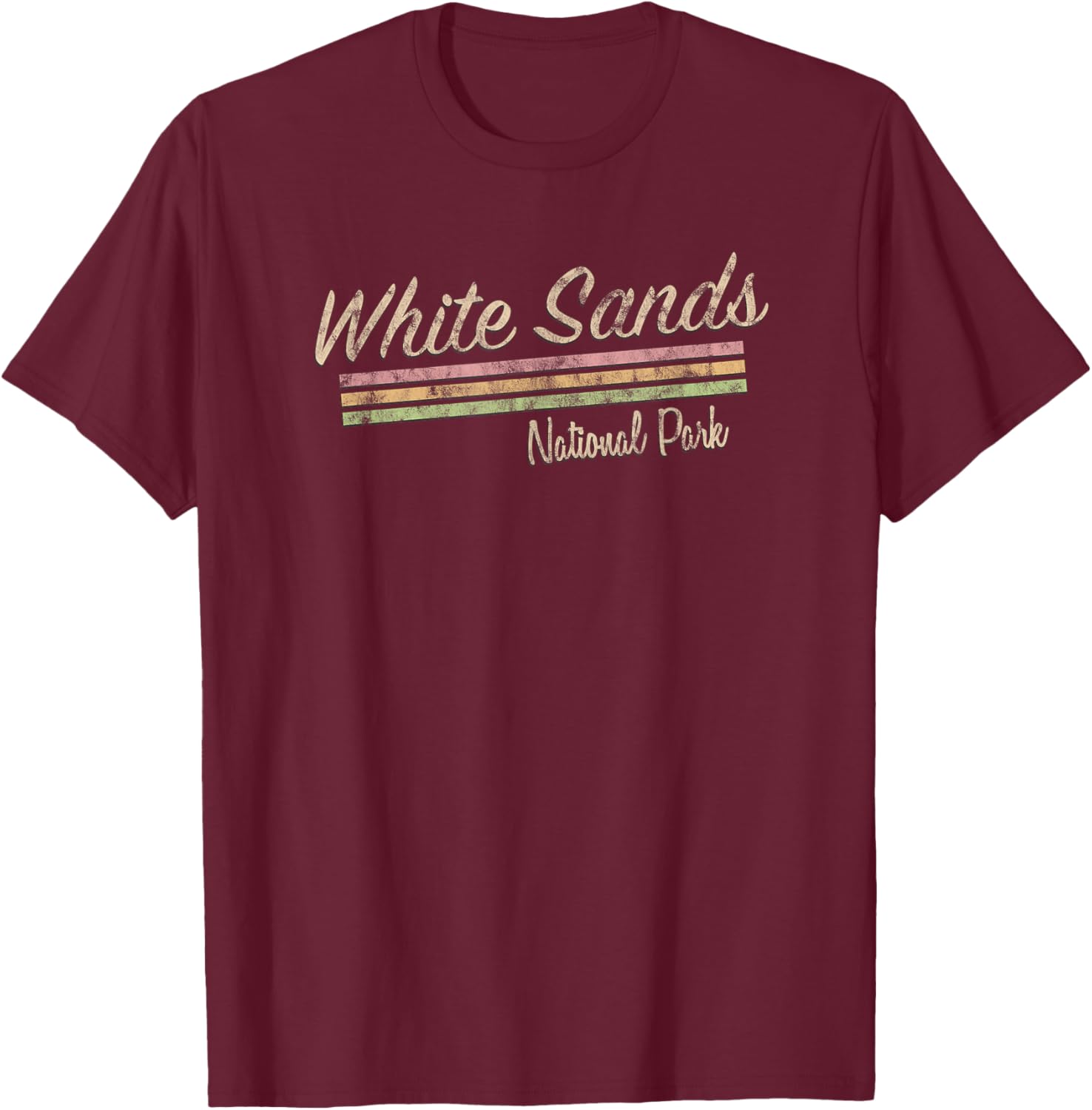 White Sands National Park Retro Vintage T-Shirt - T-Shirt | Maroon