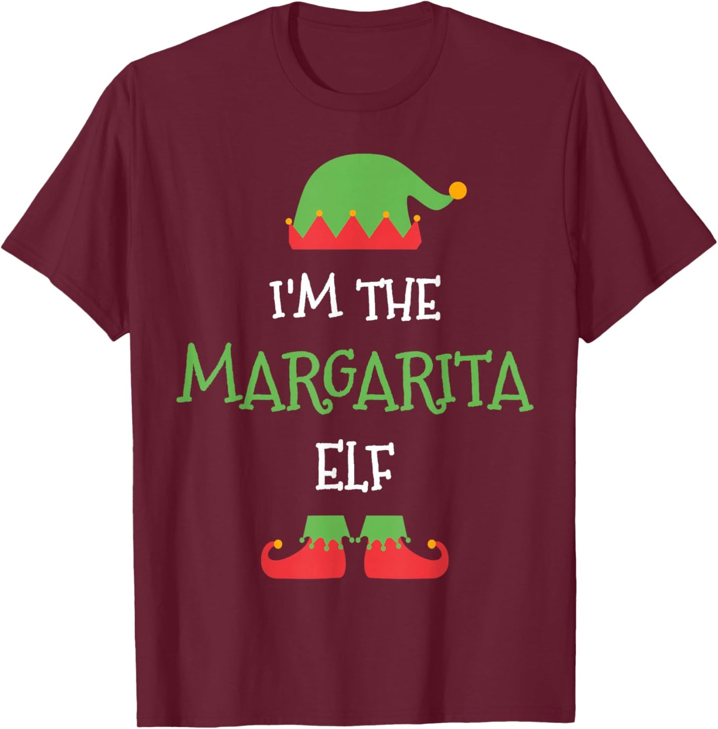 The Margarita Elf Christmas Family Matching Group T-Shirt - T-Shirt | Maroon