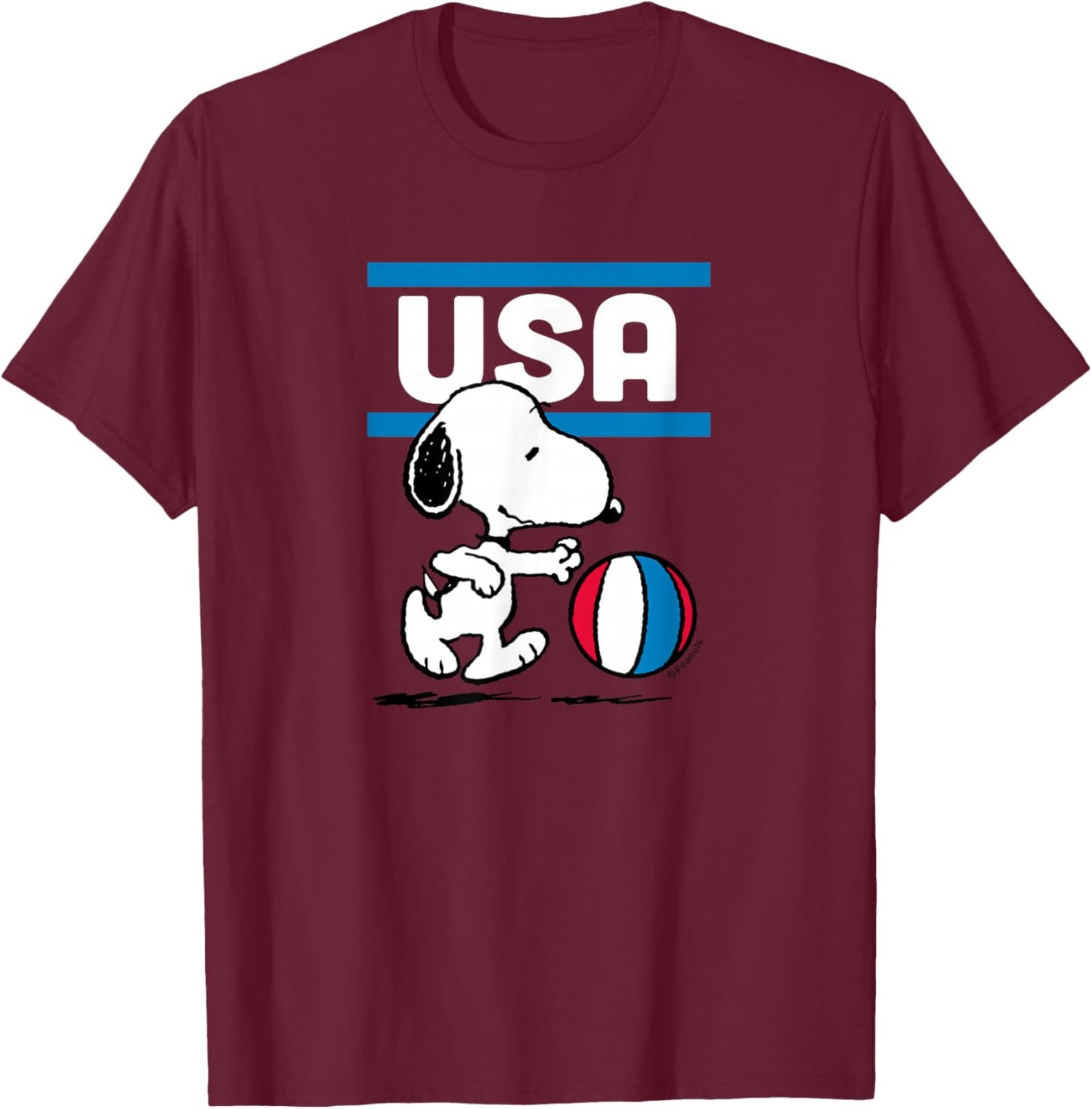 Peanuts - Snoopy USA Basketball T-Shirt - T-Shirt | Maroon