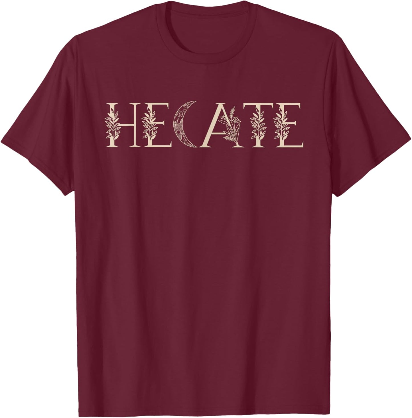 Triple Moon Goddess Tarot Card Wiccan Pagan Witch Hecate T-Shirt - T-Shirt | Maroon