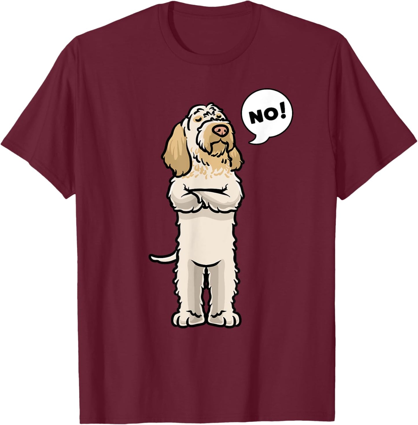 Stubborn Spinone Italiano Dog T-Shirt - T-Shirt | Maroon