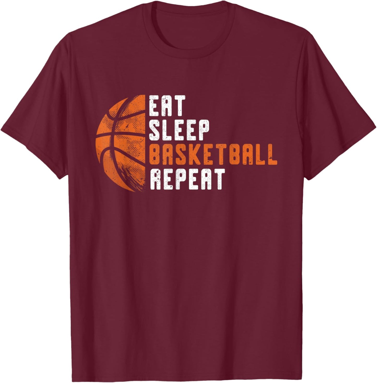 Basketball Coach Eat Sleep Basketball Repeat Basketball T-Shirt - T-Shirt | Maroon