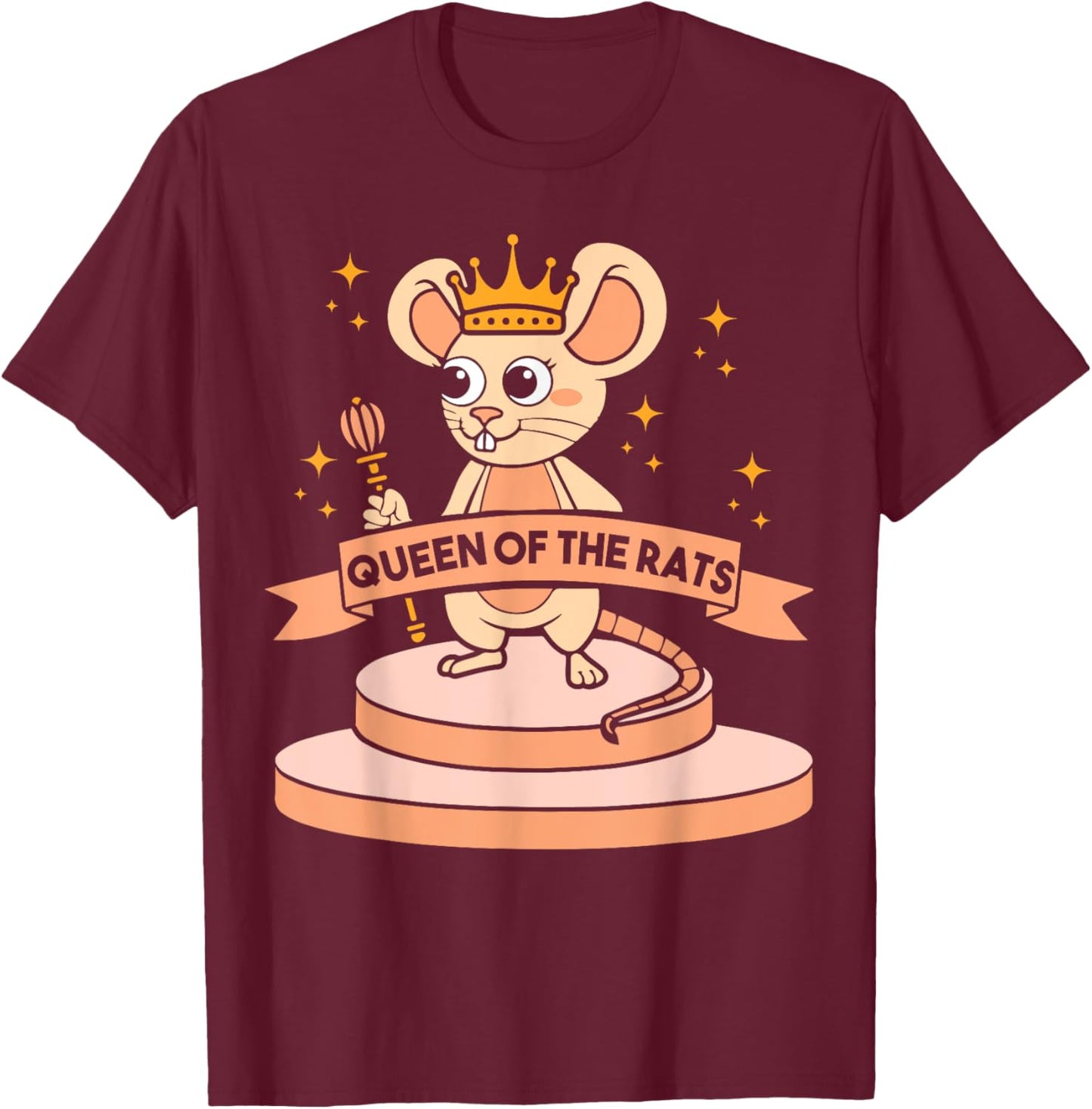 Queen of the rats - Rat Costume Mouse Rat T-Shirt - T-Shirt | Maroon