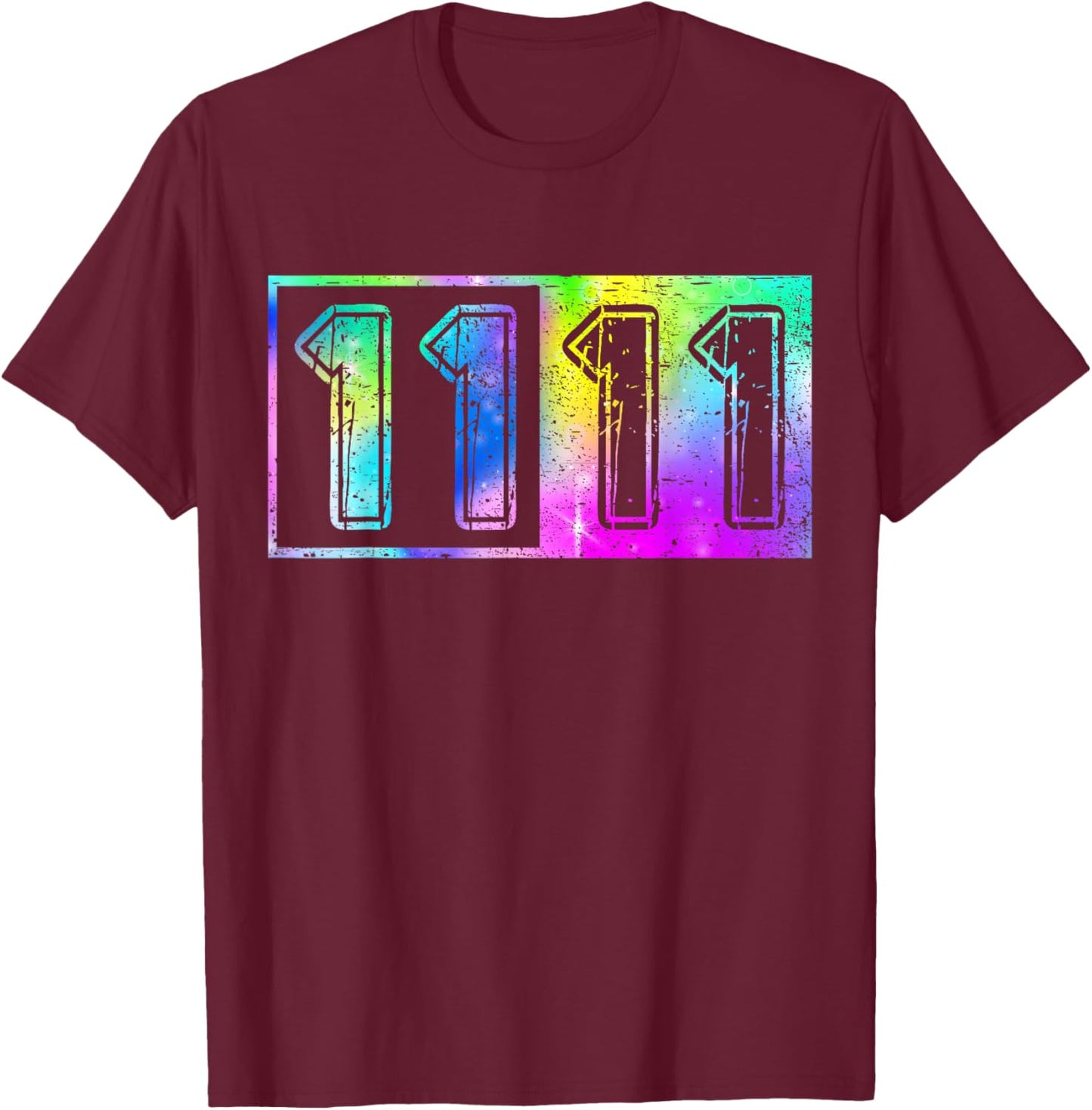 1111 Number Synchronicity Spiritual Awakening manifestation T-Shirt - T-Shirt | Maroon