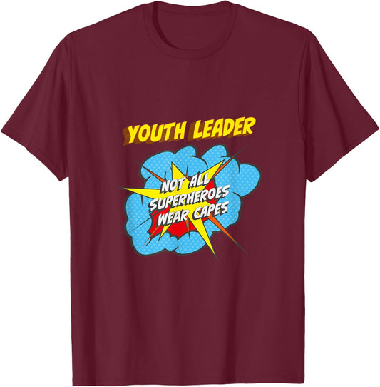 Youth Leader Funny Superhero Job T-Shirt - T-Shirt | Maroon
