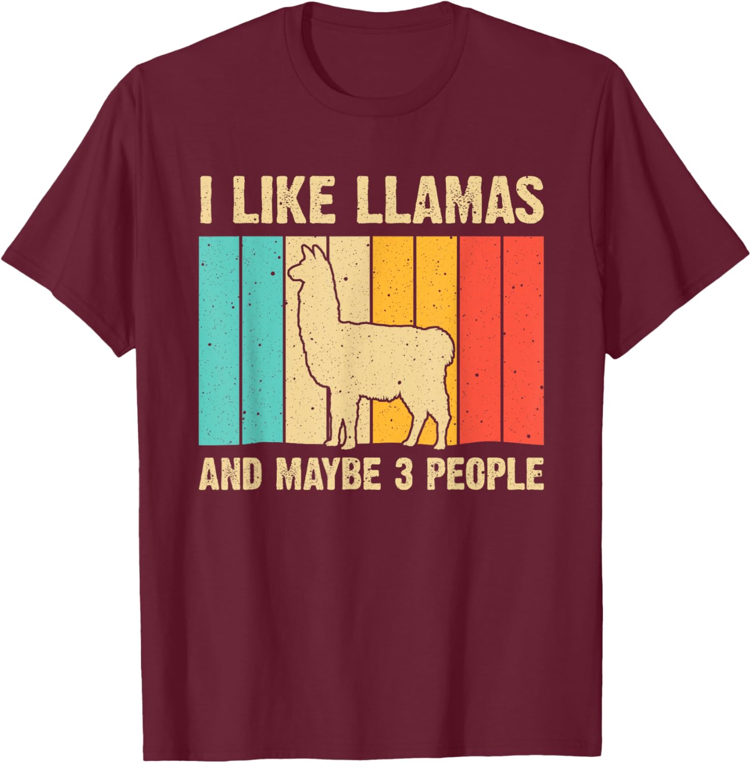 Funny Llama Design For Kids Men Women Alpaca Lover Farming T-Shirt - T-Shirt | Maroon