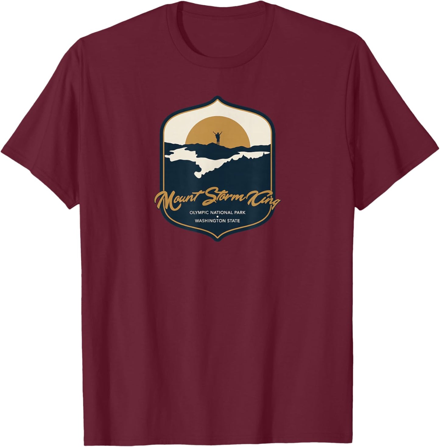 Mount Storm King - Washington State T-Shirt - T-Shirt | Maroon