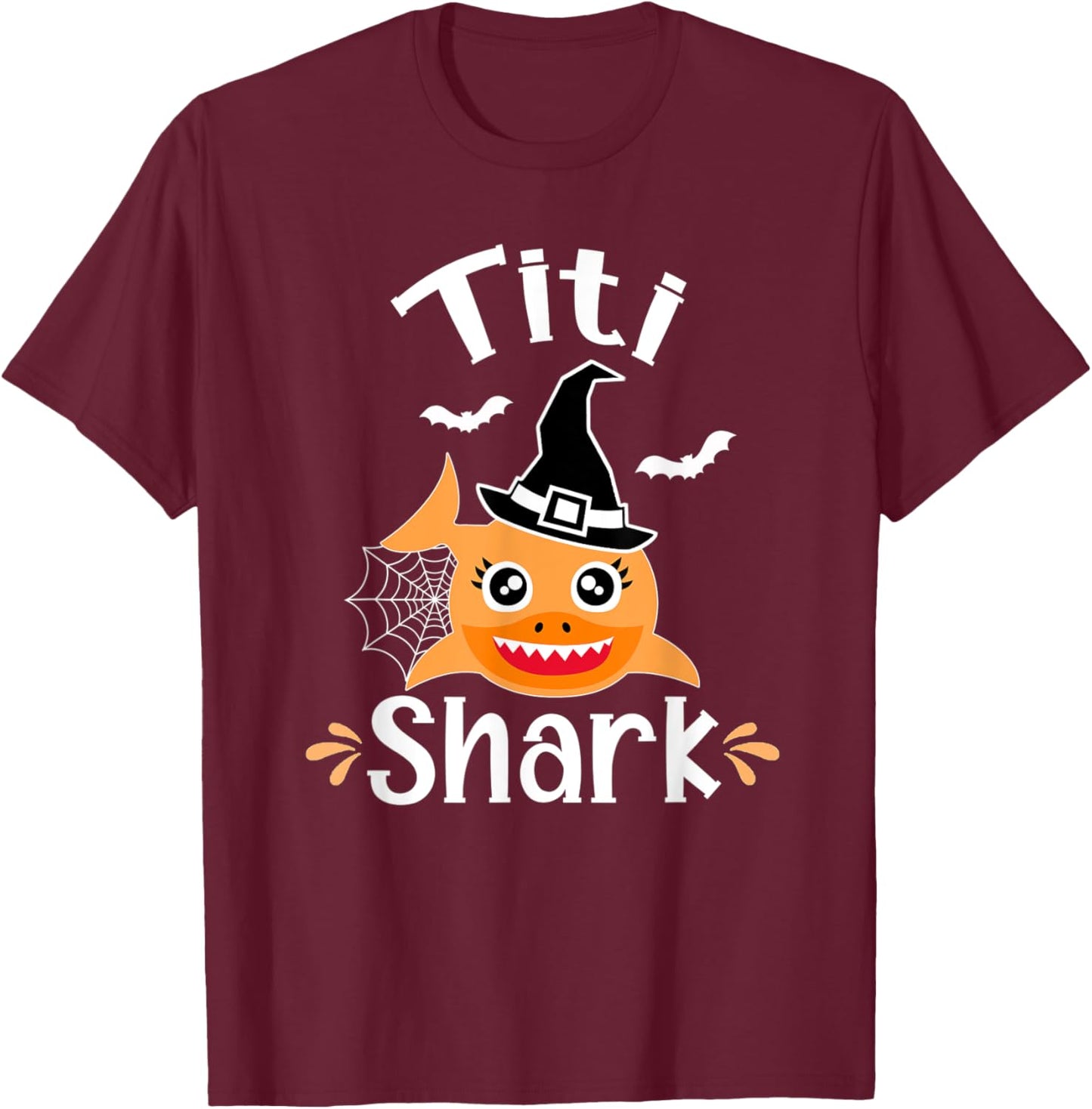 Titi Shark Puerto Rican Aunt Halloween Funny T-Shirt - T-Shirt | Maroon