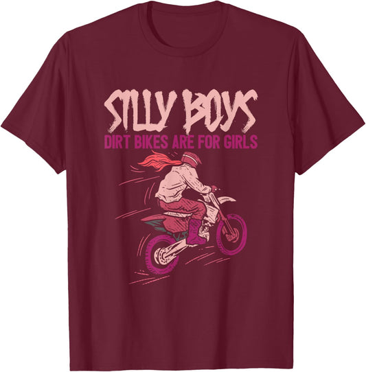 Dirt Bikes Are For Girls - Offroad Biking Motorcycle Rider T-Shirt - T-Shirt | Maroon