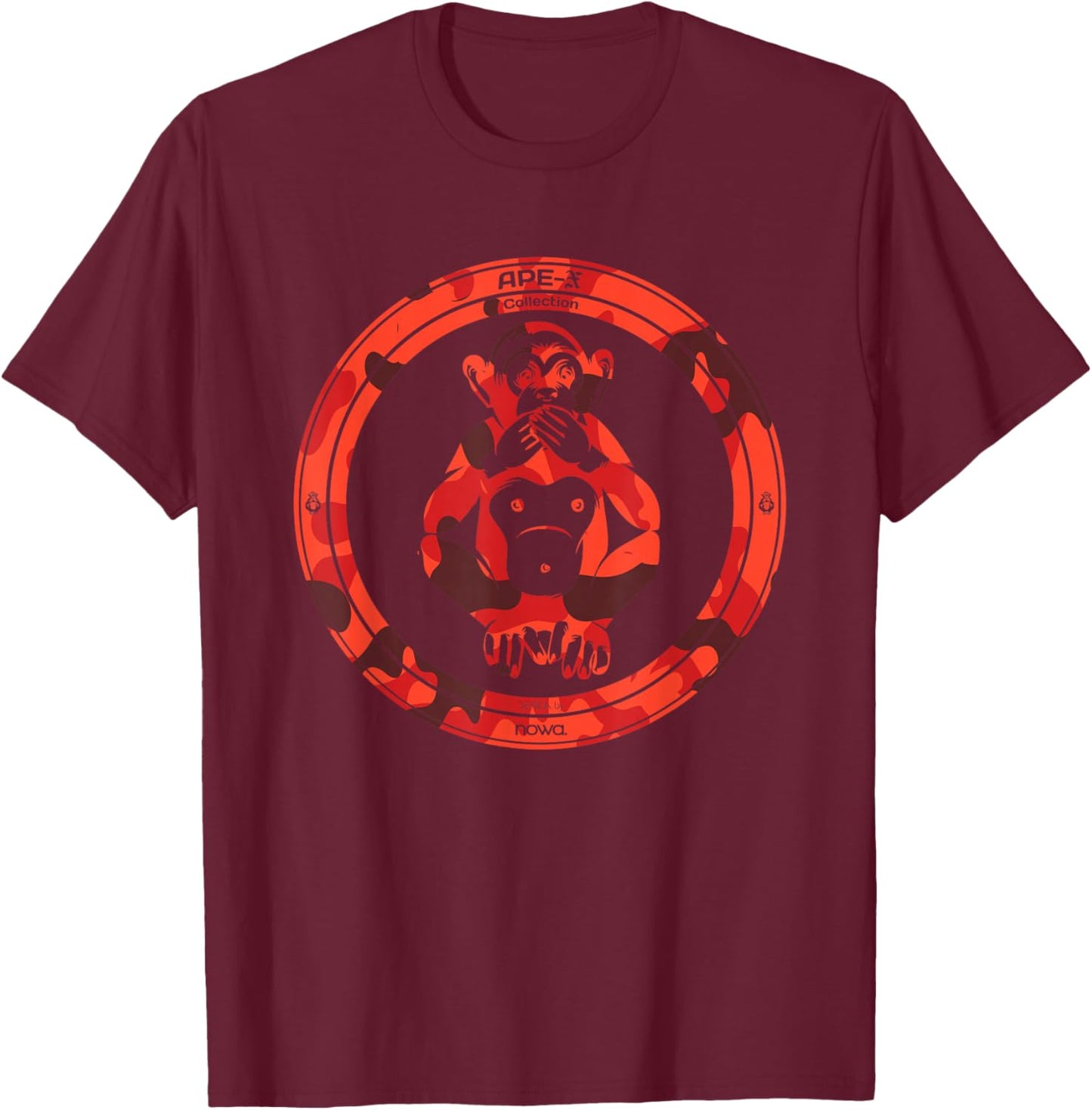 MILITARY CAMOUFLAGE APE-X COLLECTION SAY NOTHING VII of VII T-Shirt - T-Shirt | Maroon
