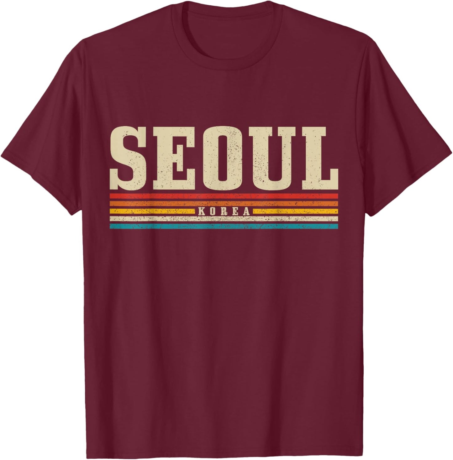 Seoul Vintage South Korea Retro Korean T-Shirt - T-Shirt | Maroon