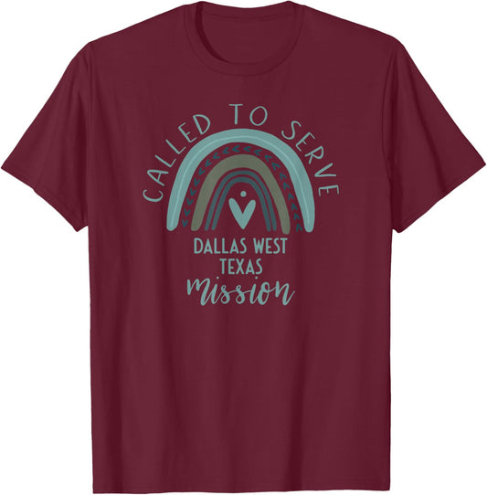 Called To Serve Boho Rainbow Dallas West Texas Mission T-Shirt - T-Shirt | Maroon
