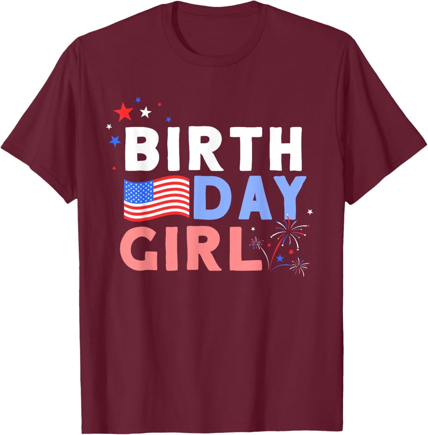 Cute It's My Birthday 4th of July Design T-Shirt - T-Shirt | Maroon