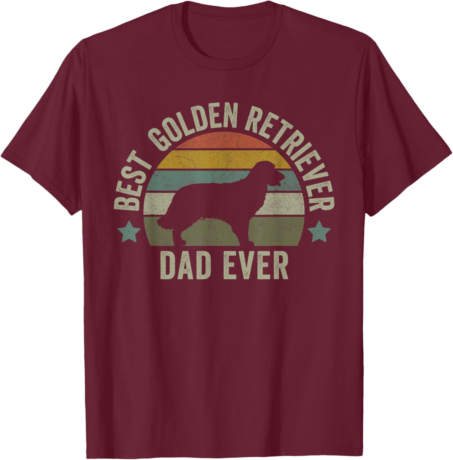 Golden Retriever Dad Dog Shirt, Funny Fathers Day Doggy T-Shirt - T-Shirt | Maroon