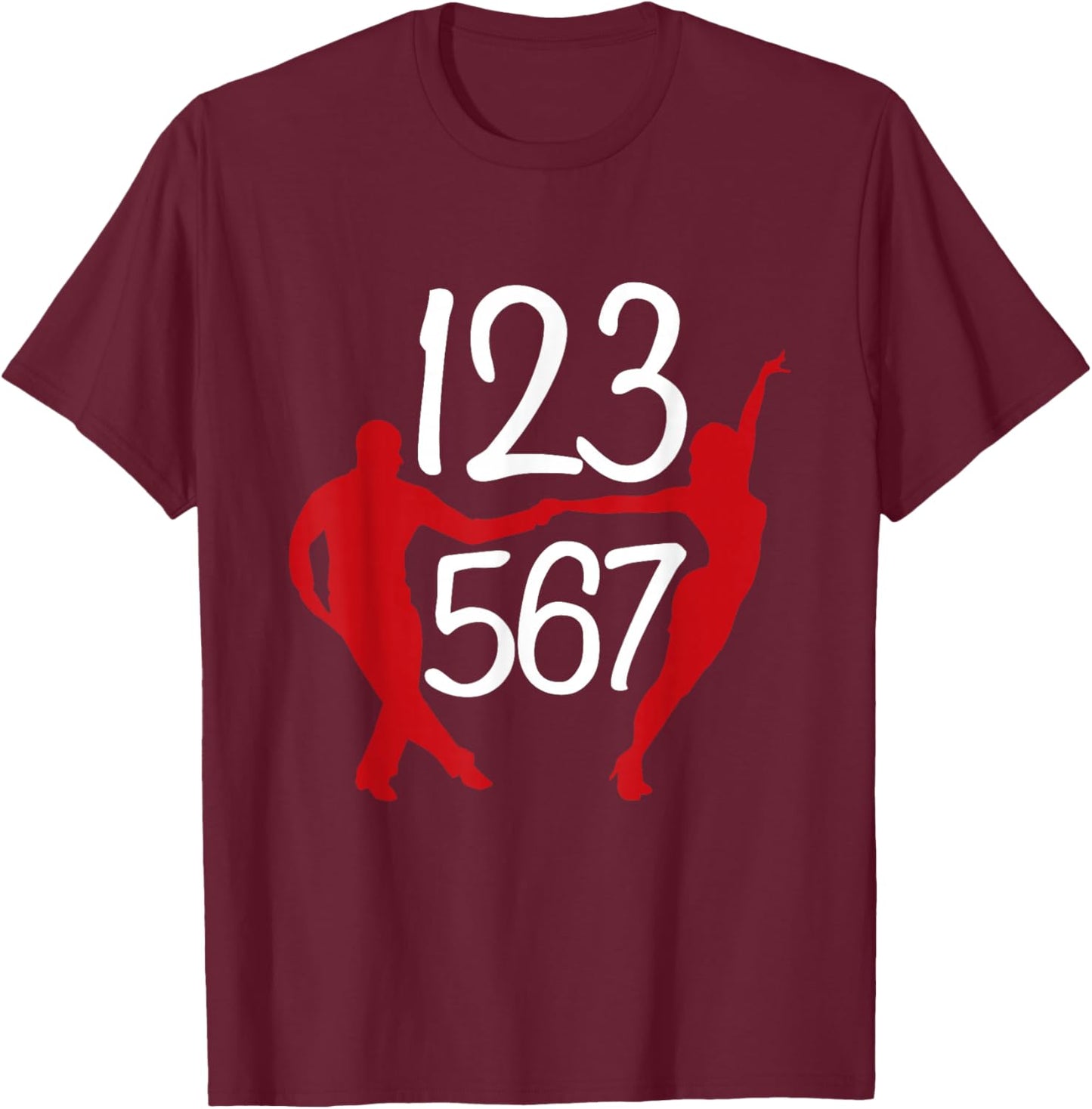 123 567 Salsa Lover Latin Salsa Dance T-Shirt - T-Shirt | Maroon
