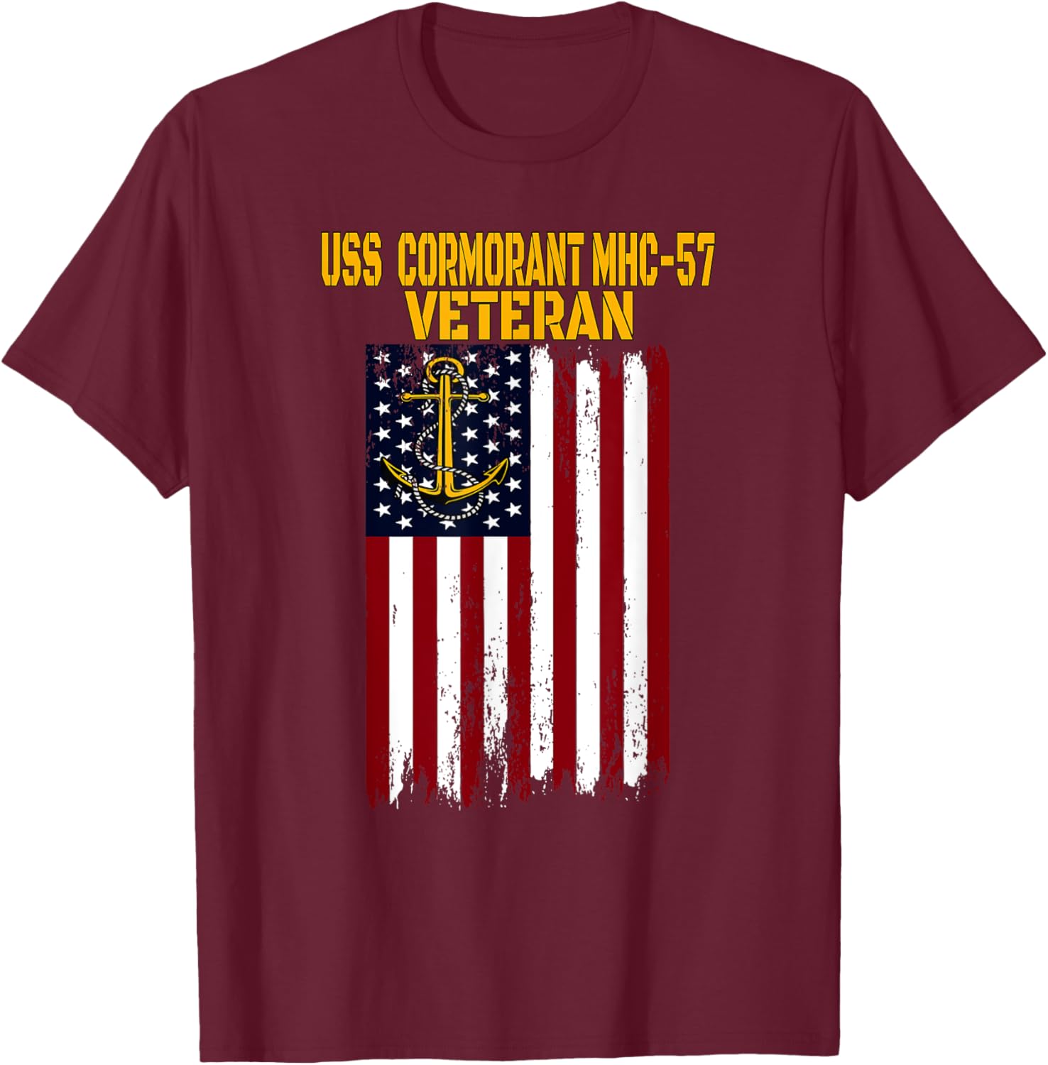 USS Cormorant MHC-57 Coastal Minehunters Veterans Day T-Shirt - T-Shirt | Maroon