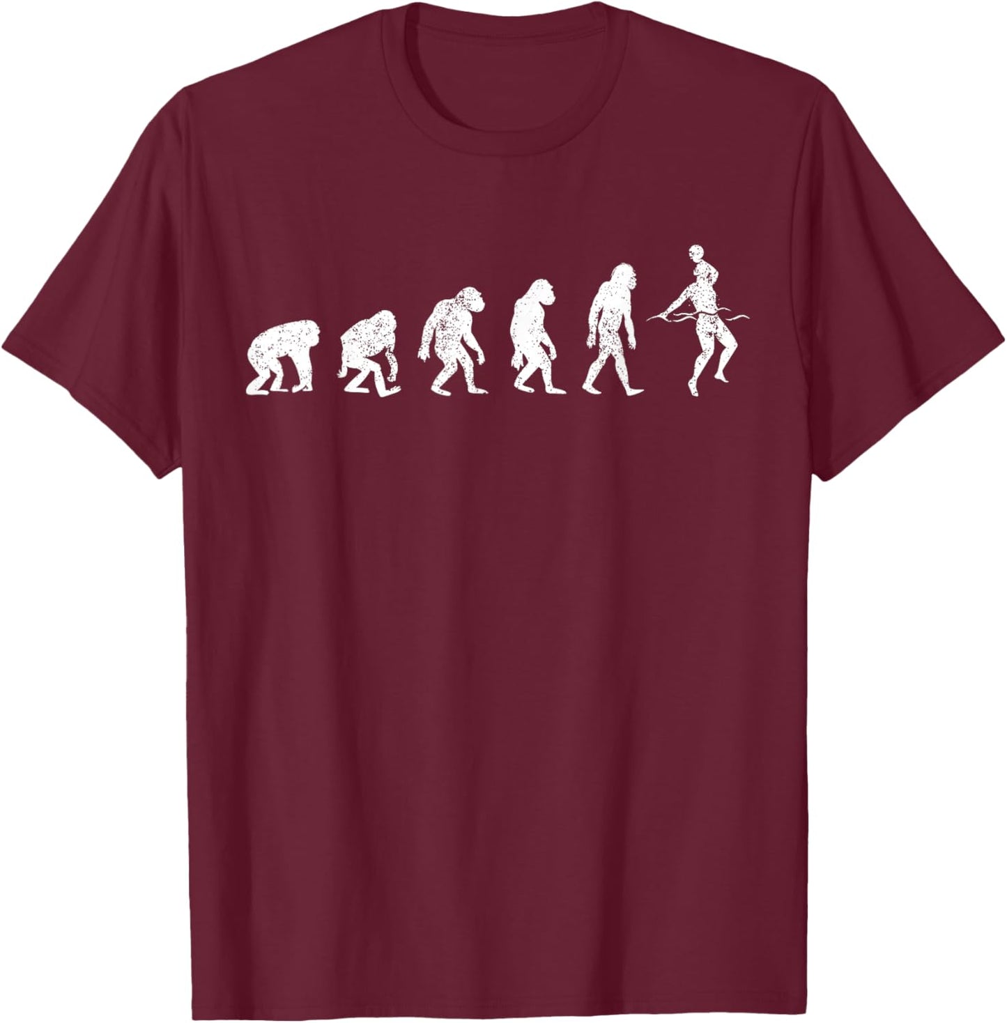 History of Water Polo Lover Print Funny Water Polo Evolution T-Shirt - T-Shirt | Maroon