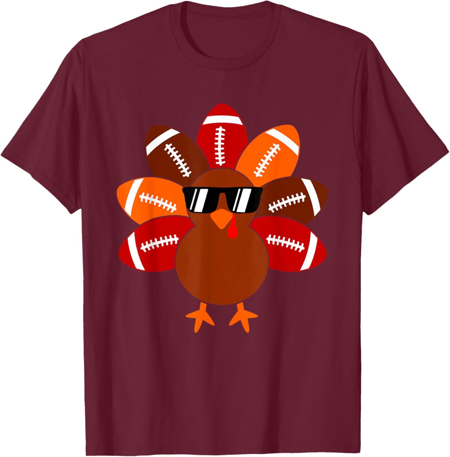 Football Turkey Balls Thanksgiving Shirt Boys Kids Men Women T-Shirt - T-Shirt | Maroon