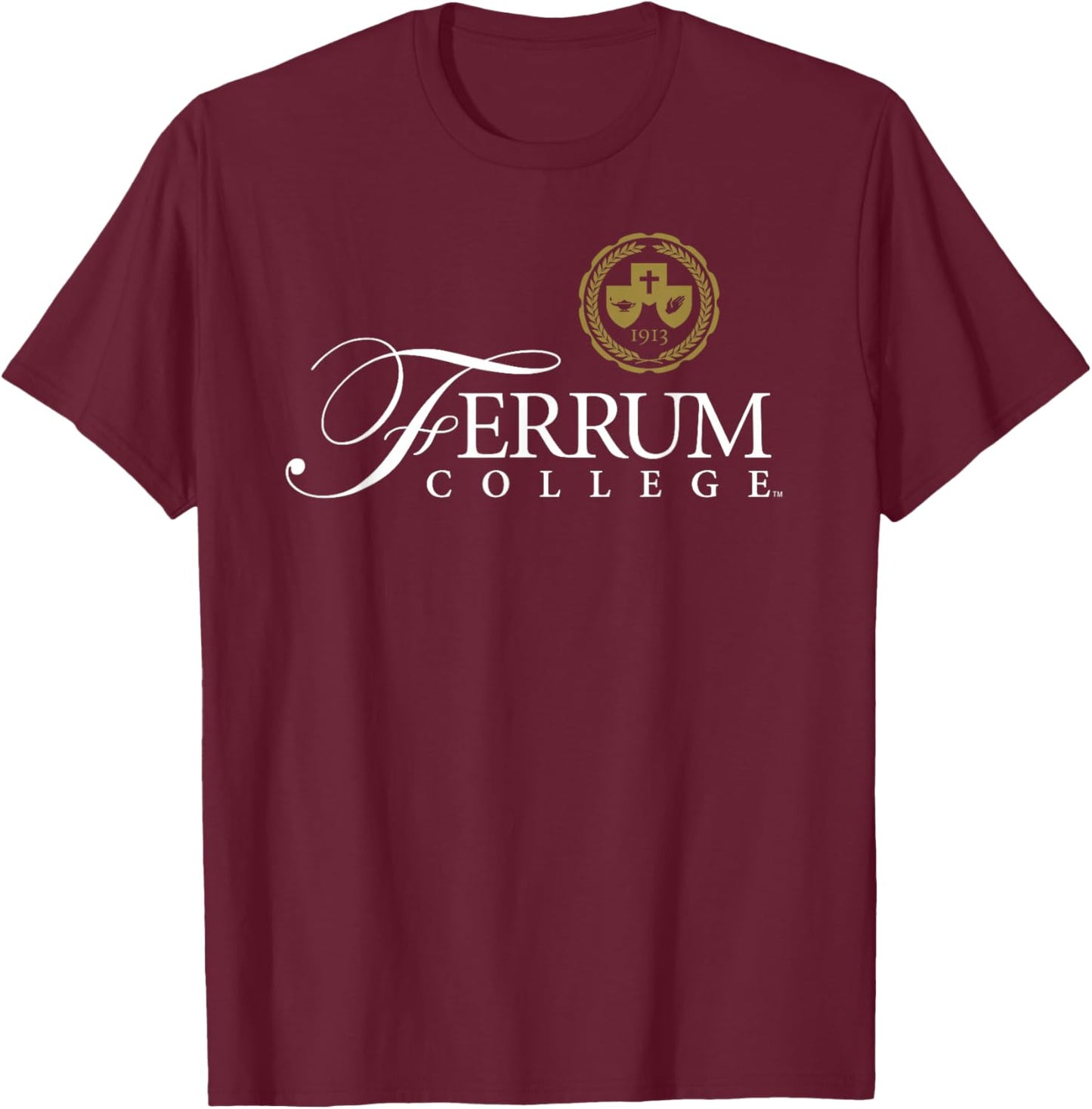 Ferrum College Primary Logo Stacked T-Shirt - T-Shirt | Maroon
