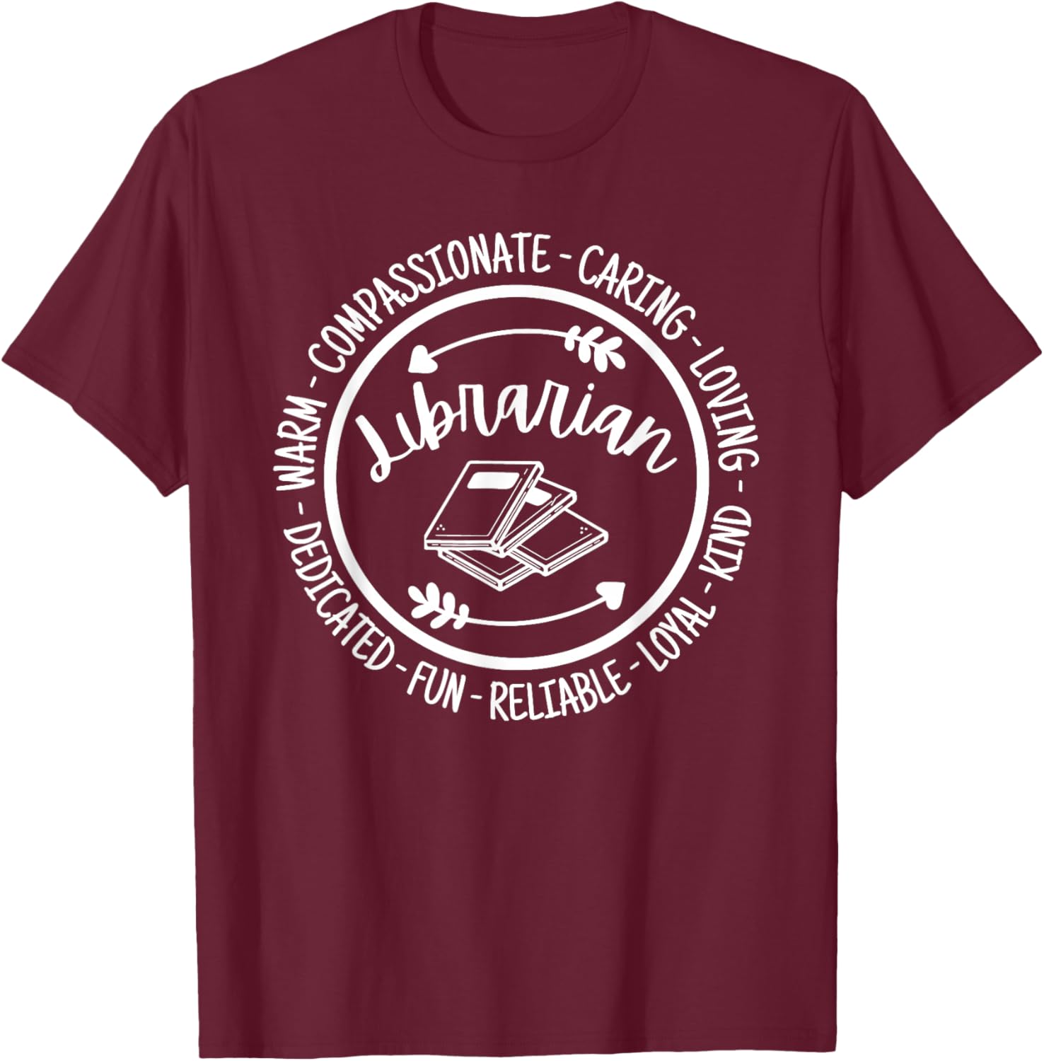 Librarian Life Library Book Lover Funny T-Shirt - T-Shirt | Maroon
