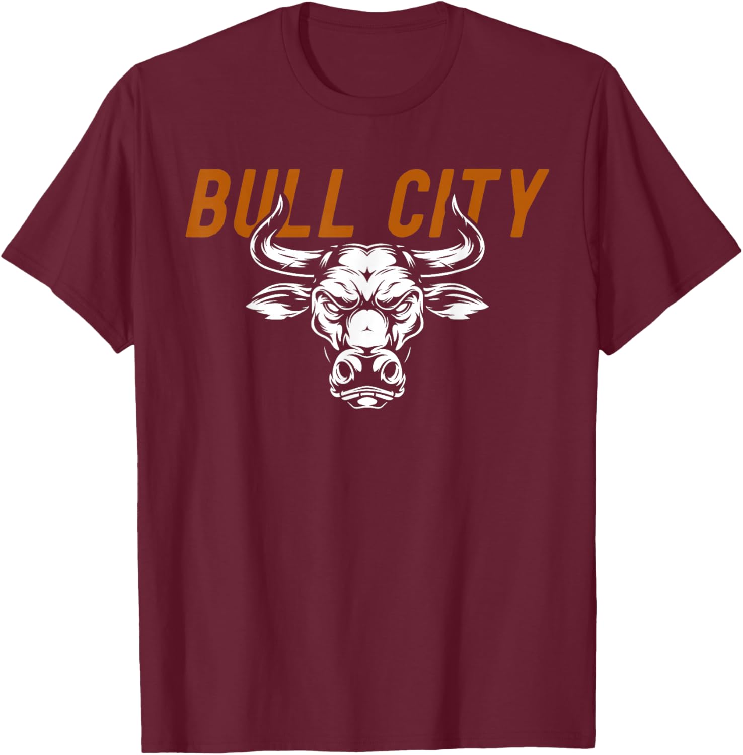 Bull City Durham NC 919 North Carolina Bull Head T-Shirt - T-Shirt | Maroon