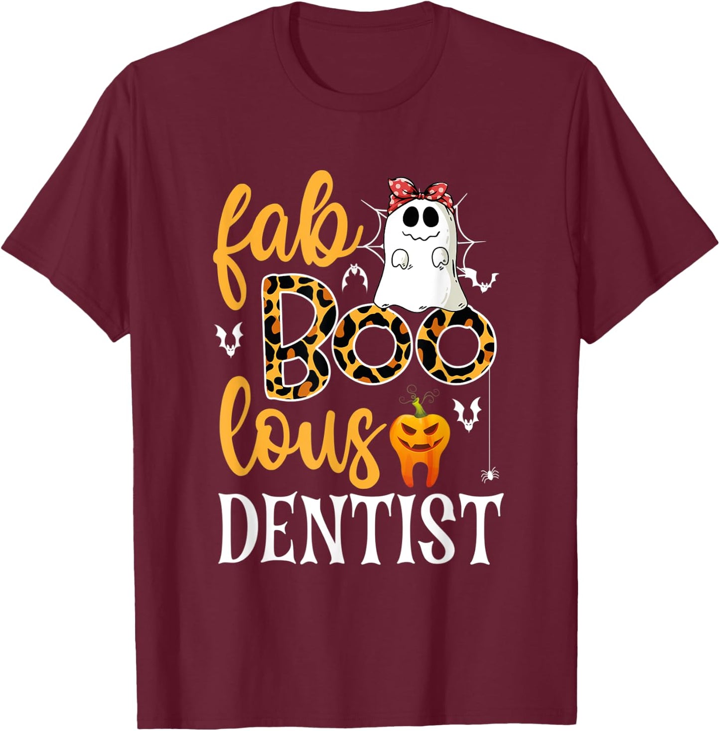 Halloween Dentist – The Boo Crew Dental Tech Scary Halloween T-Shirt - T-Shirt | Maroon