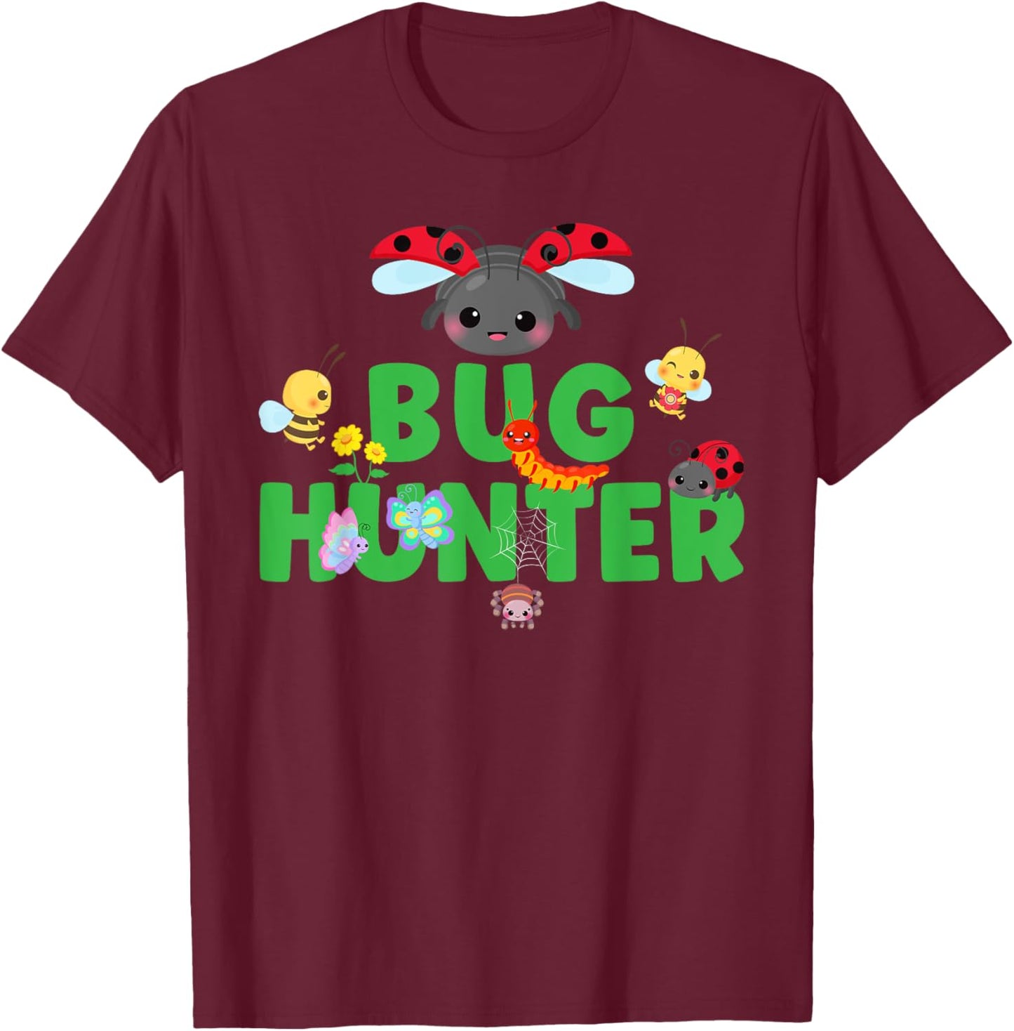 Bug Hunter Insect Lover Cute Funny Entomologist T-Shirt - T-Shirt | Maroon