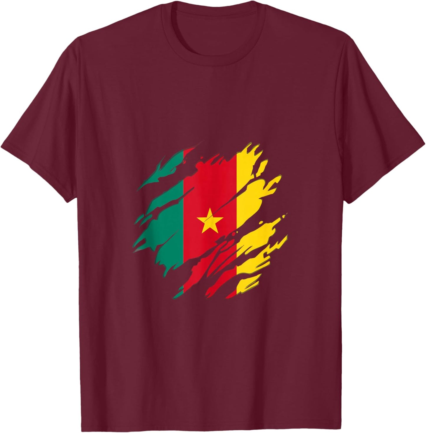 Cameroon Flag Africa Pride Cameroon Football Fan Jersey T-Shirt - T-Shirt | Maroon