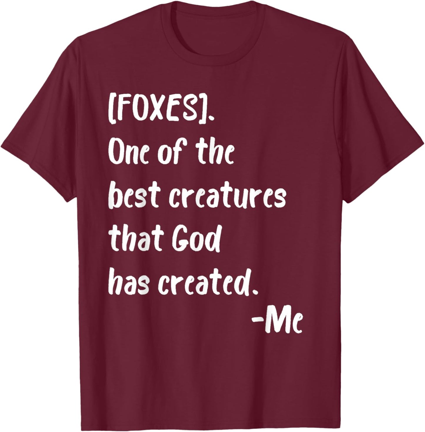 Foxes Lover Cute Religious Fox Saying Funny Definition T-Shirt - T-Shirt | Maroon