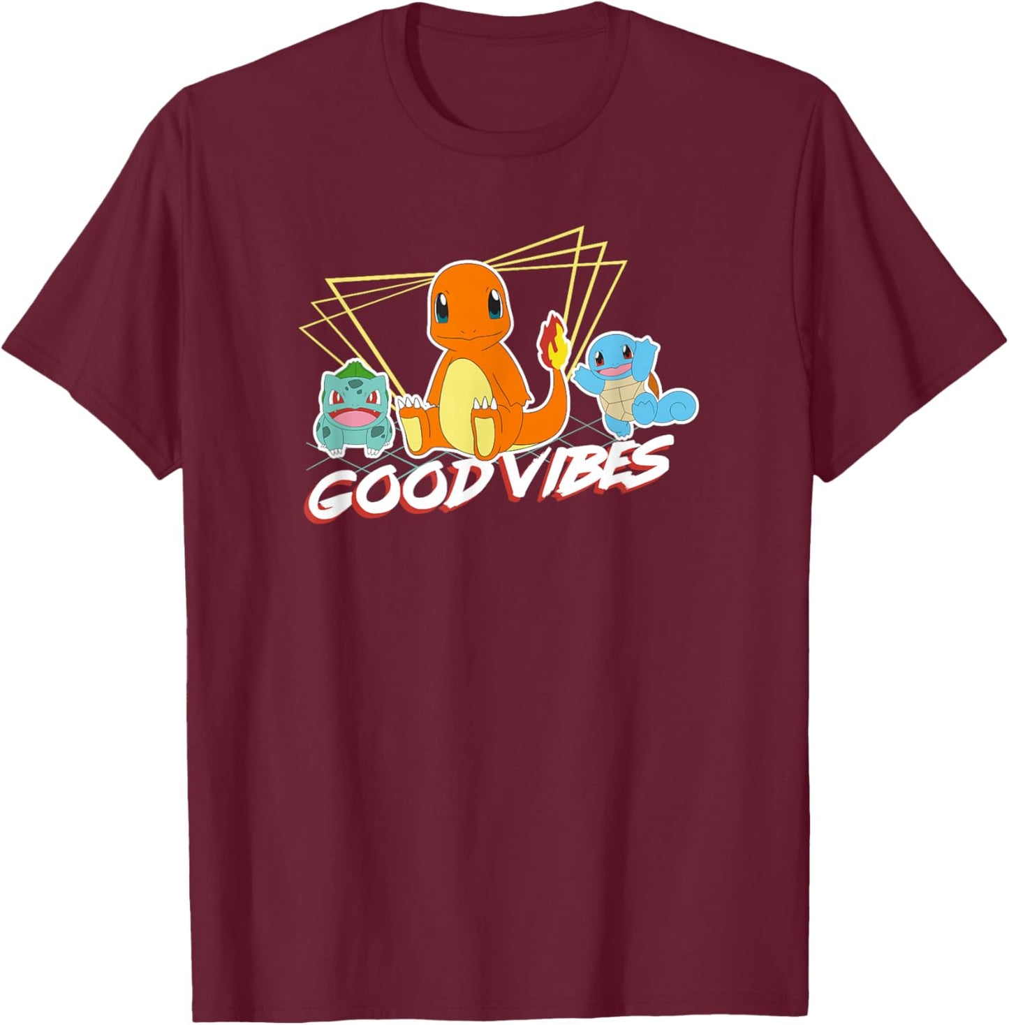 Pokémon Group Shot Kanto Good Vibes T-Shirt - T-Shirt | Maroon